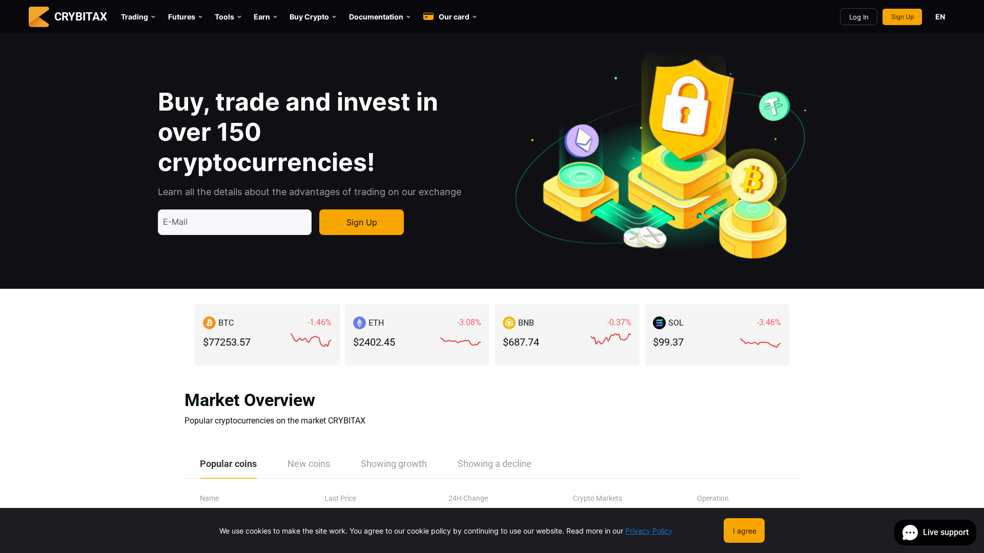 Screenshot of crybitax.com