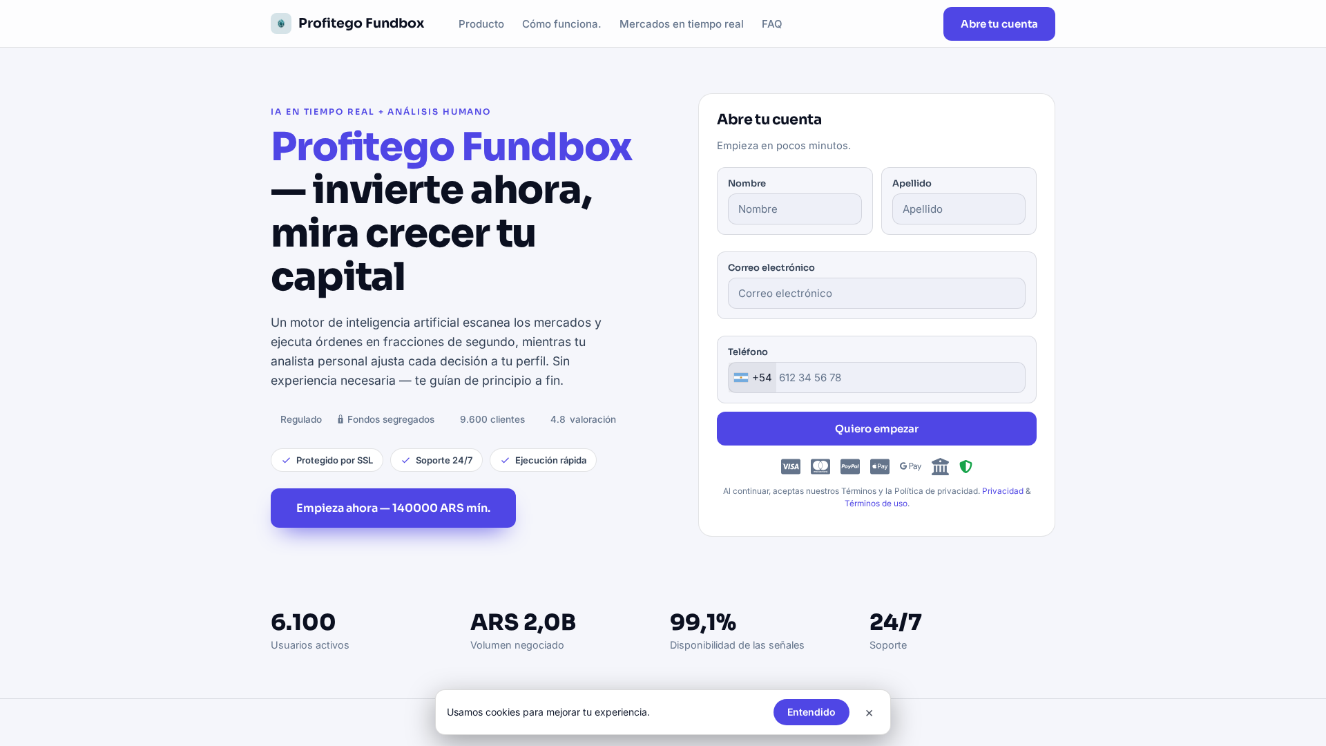 Screenshot of profitegofundbox-ar.online