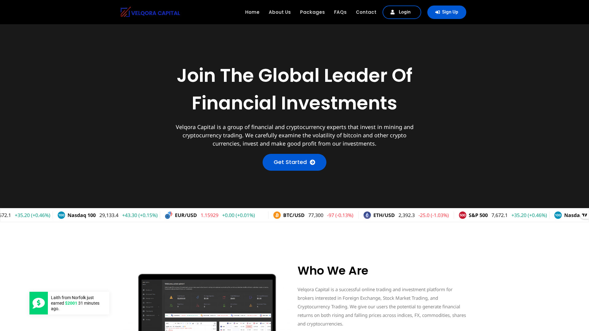 Screenshot of velqoracapital.com