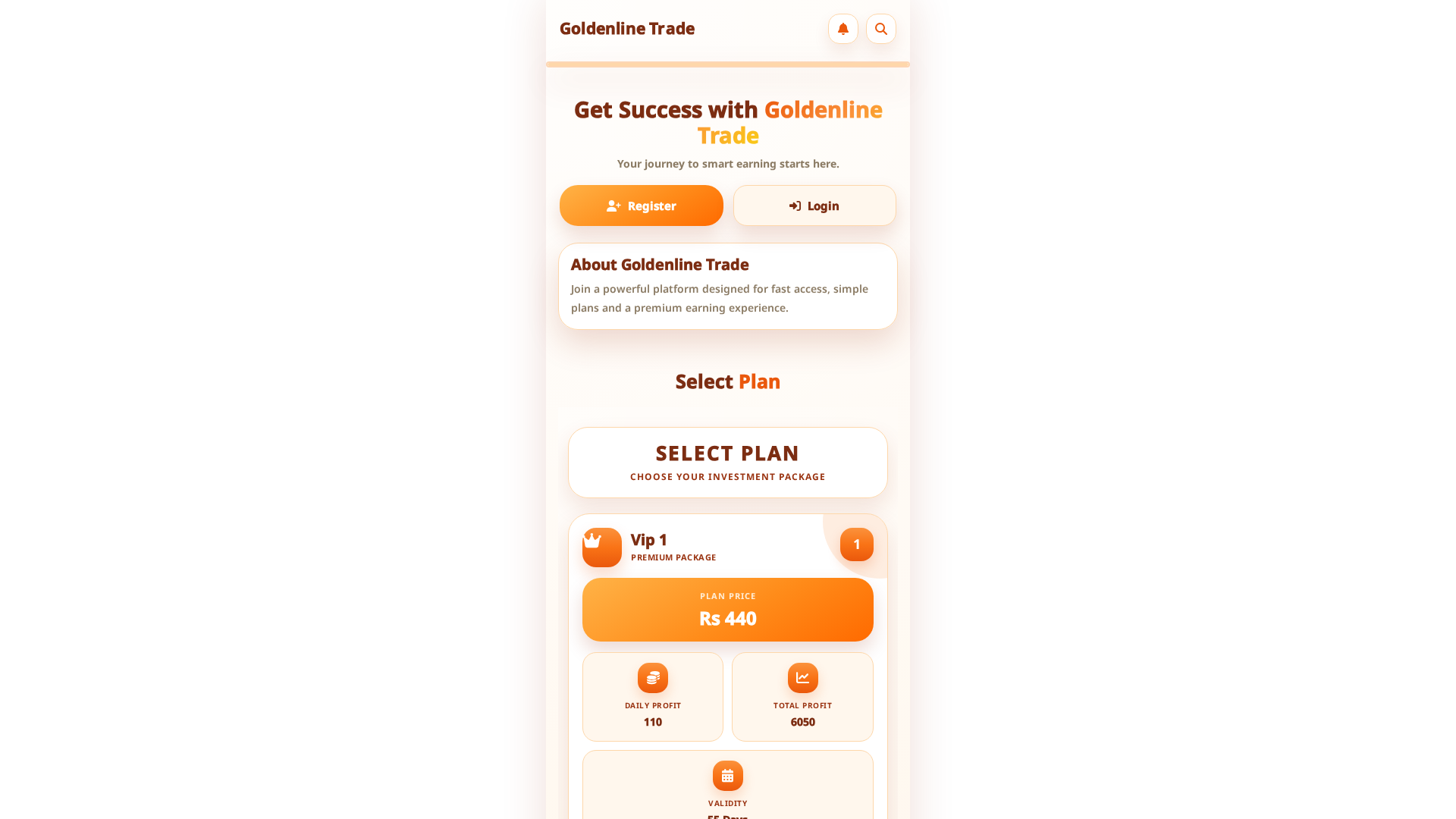 Screenshot of goldenline-trading.pro