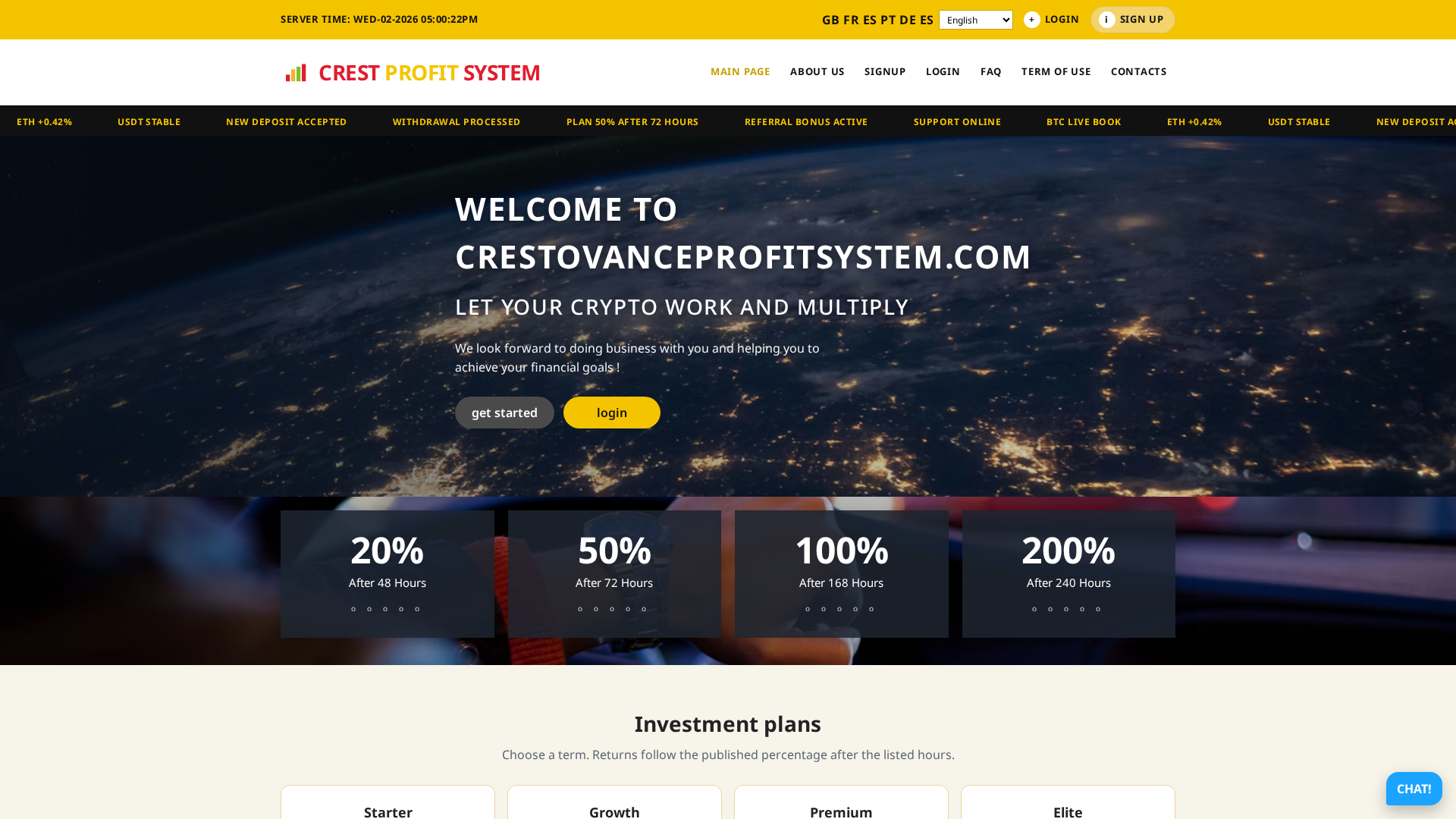 Screenshot of crestovanceprofitsystem.com
