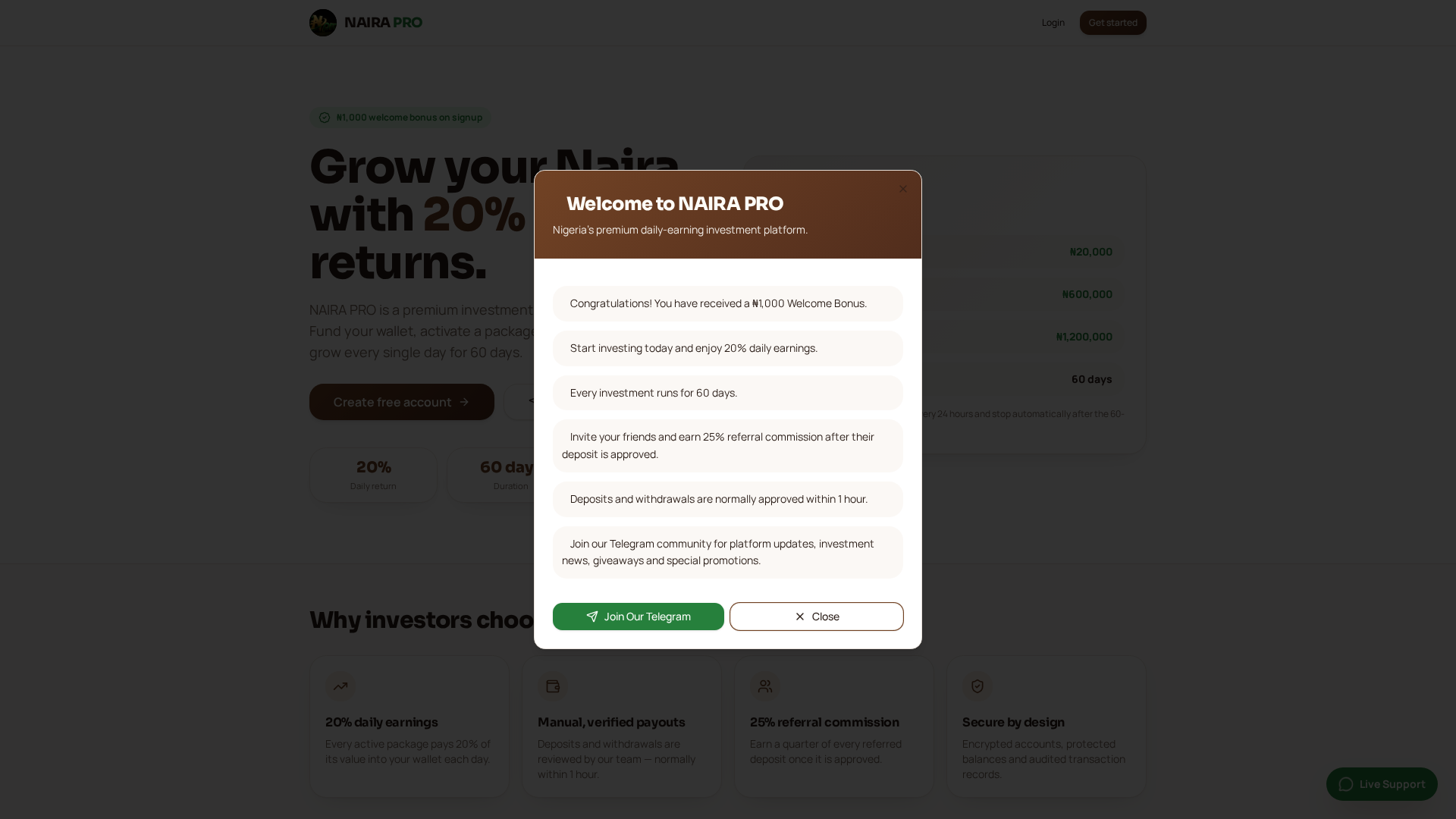 Screenshot of nairapro.app