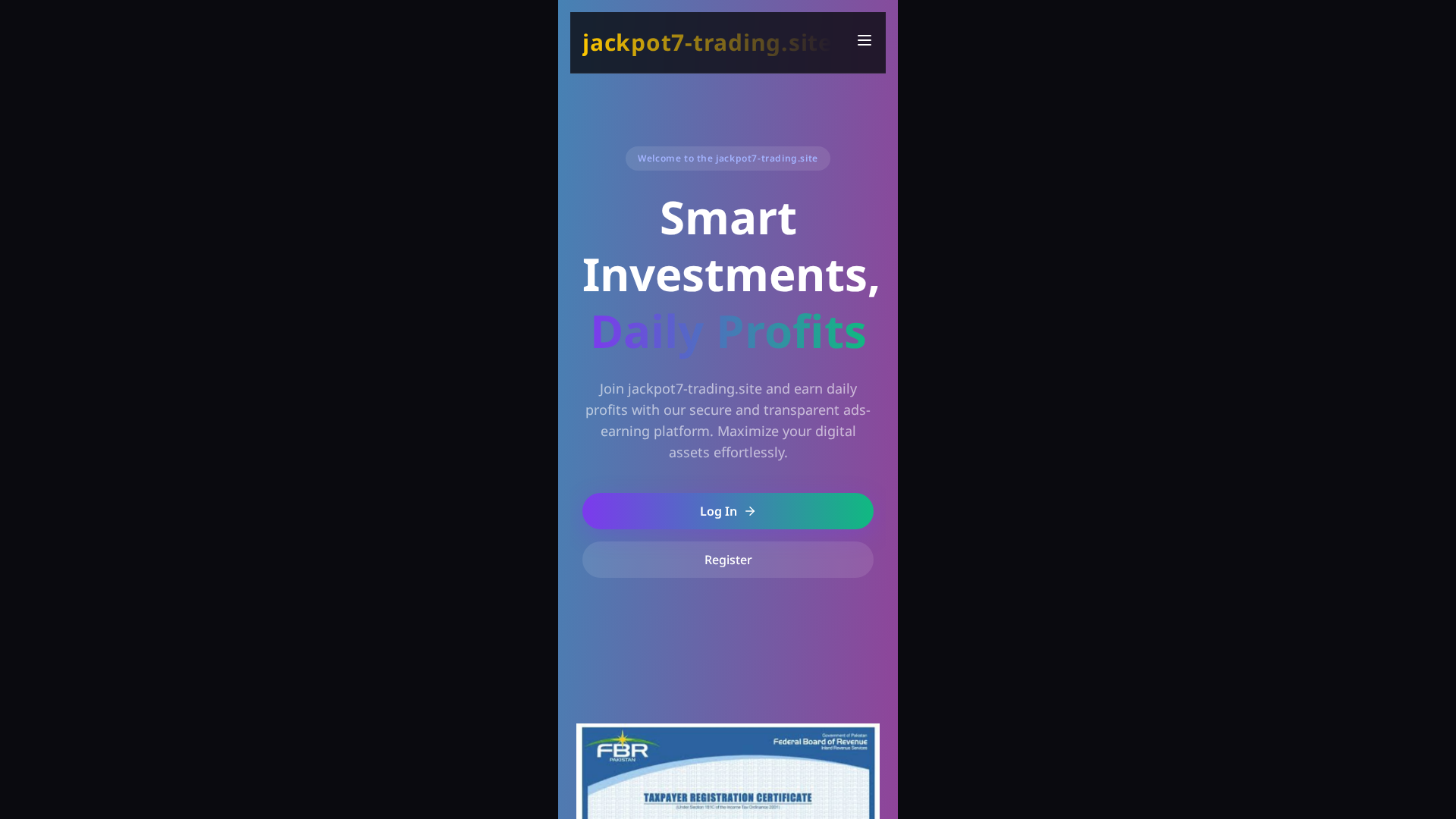 Screenshot of jackpot7-trading.site