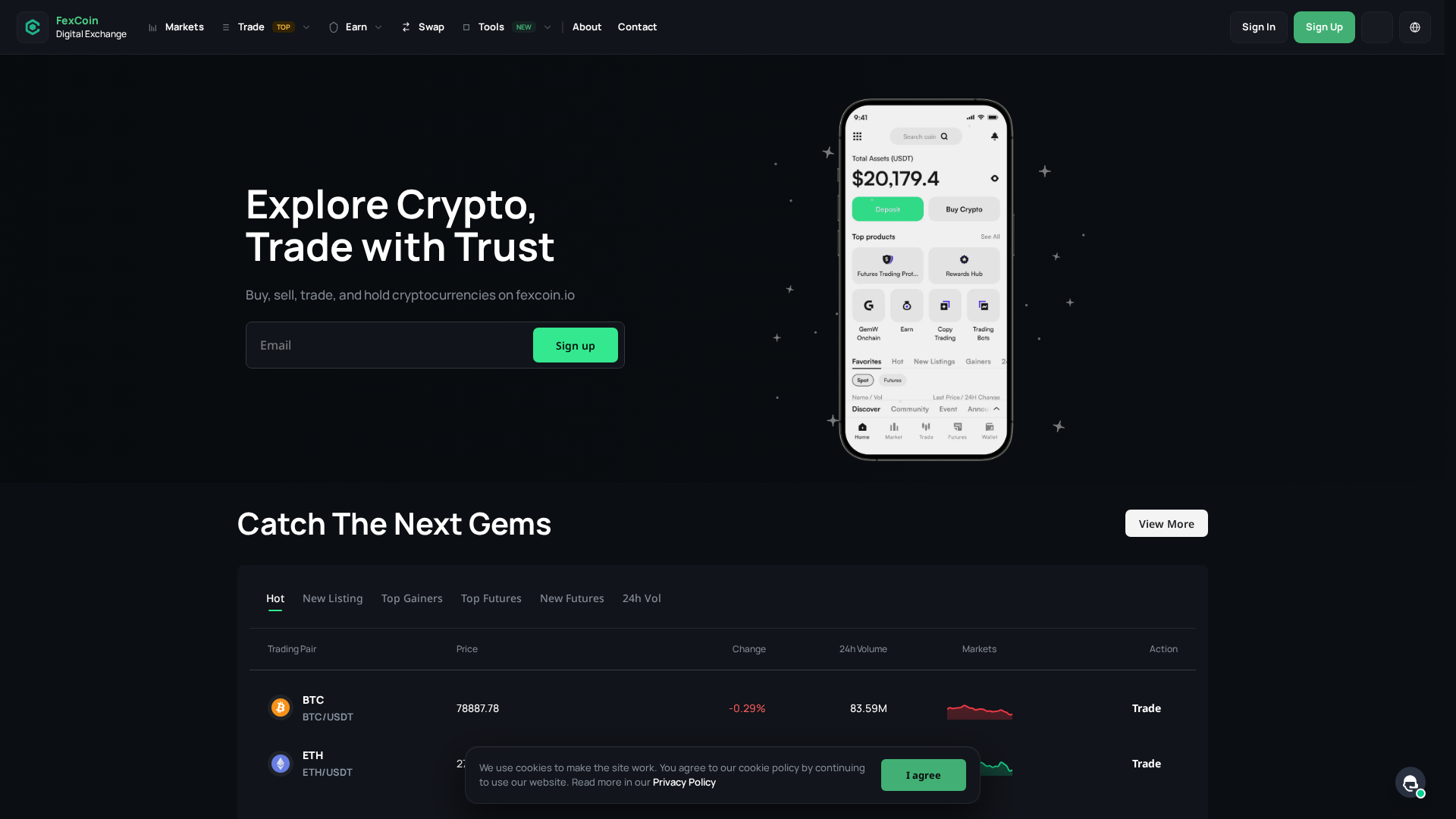 Screenshot of fexcoin.io