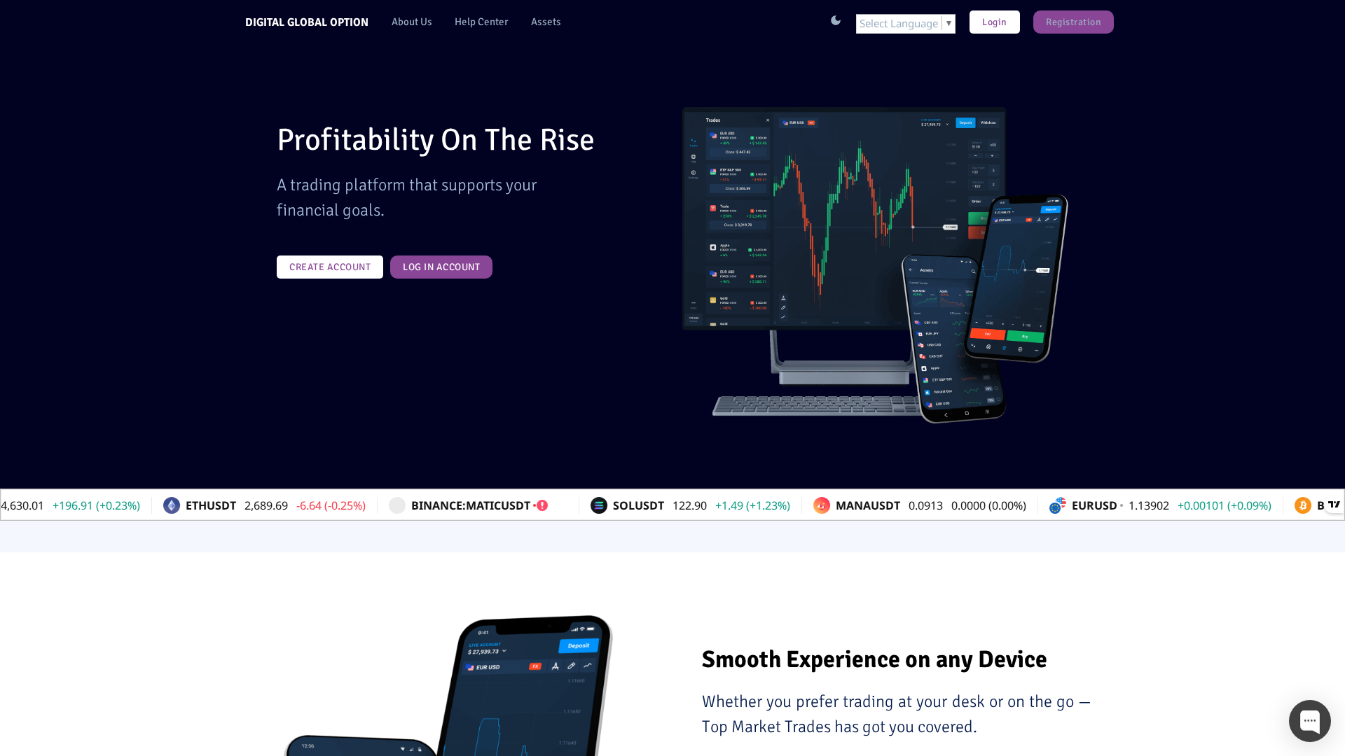 Screenshot of digitalglobaloption.cc