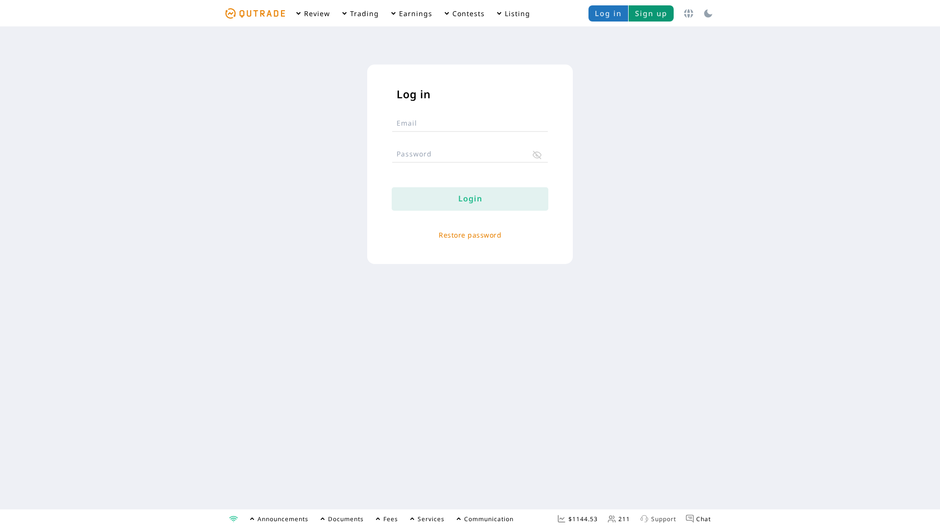 Screenshot of qutrade.dev