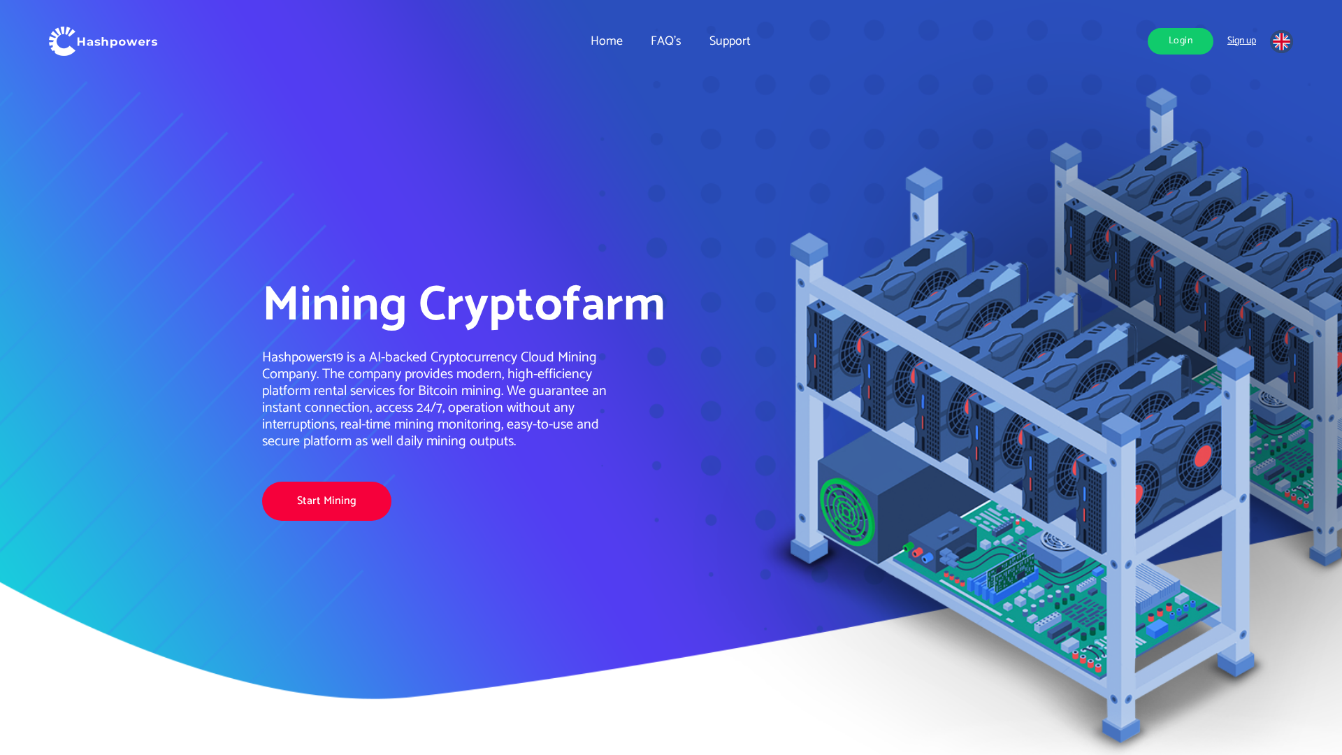 Screenshot of hashpowers19.com