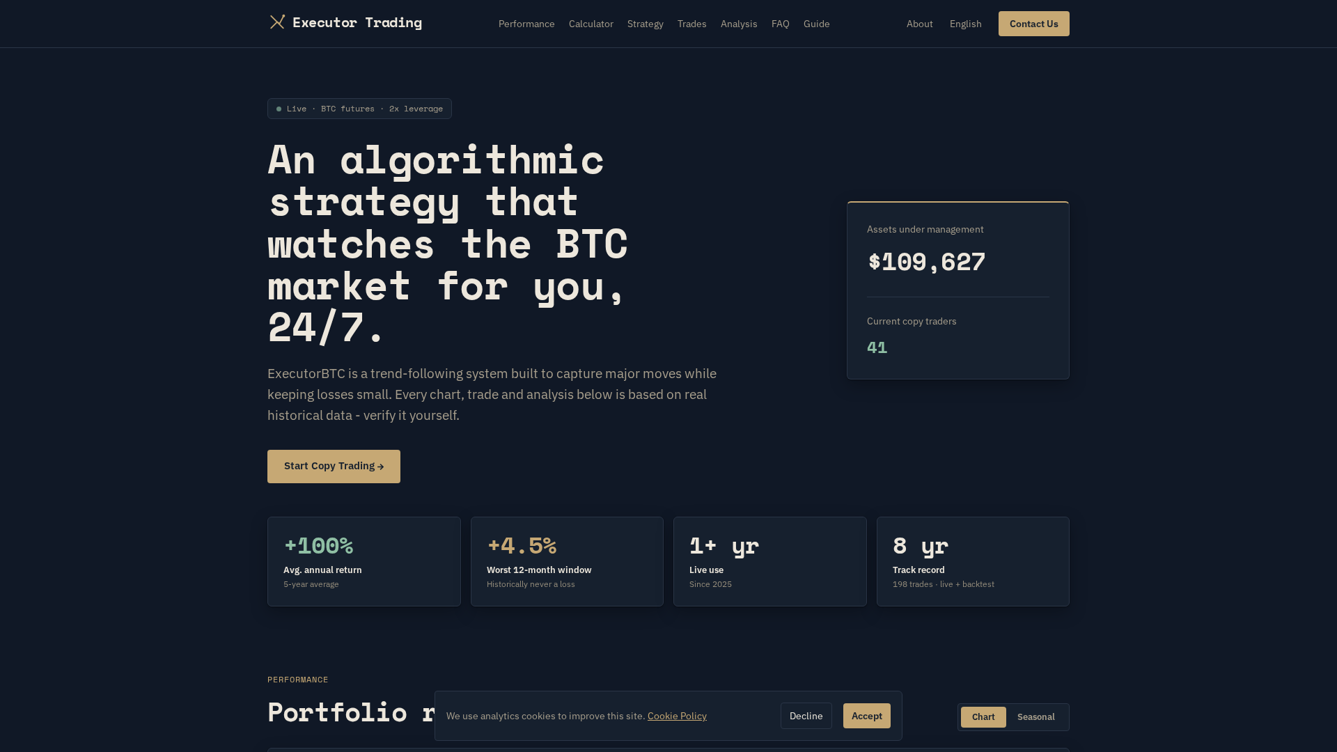 Screenshot of executortrading.com