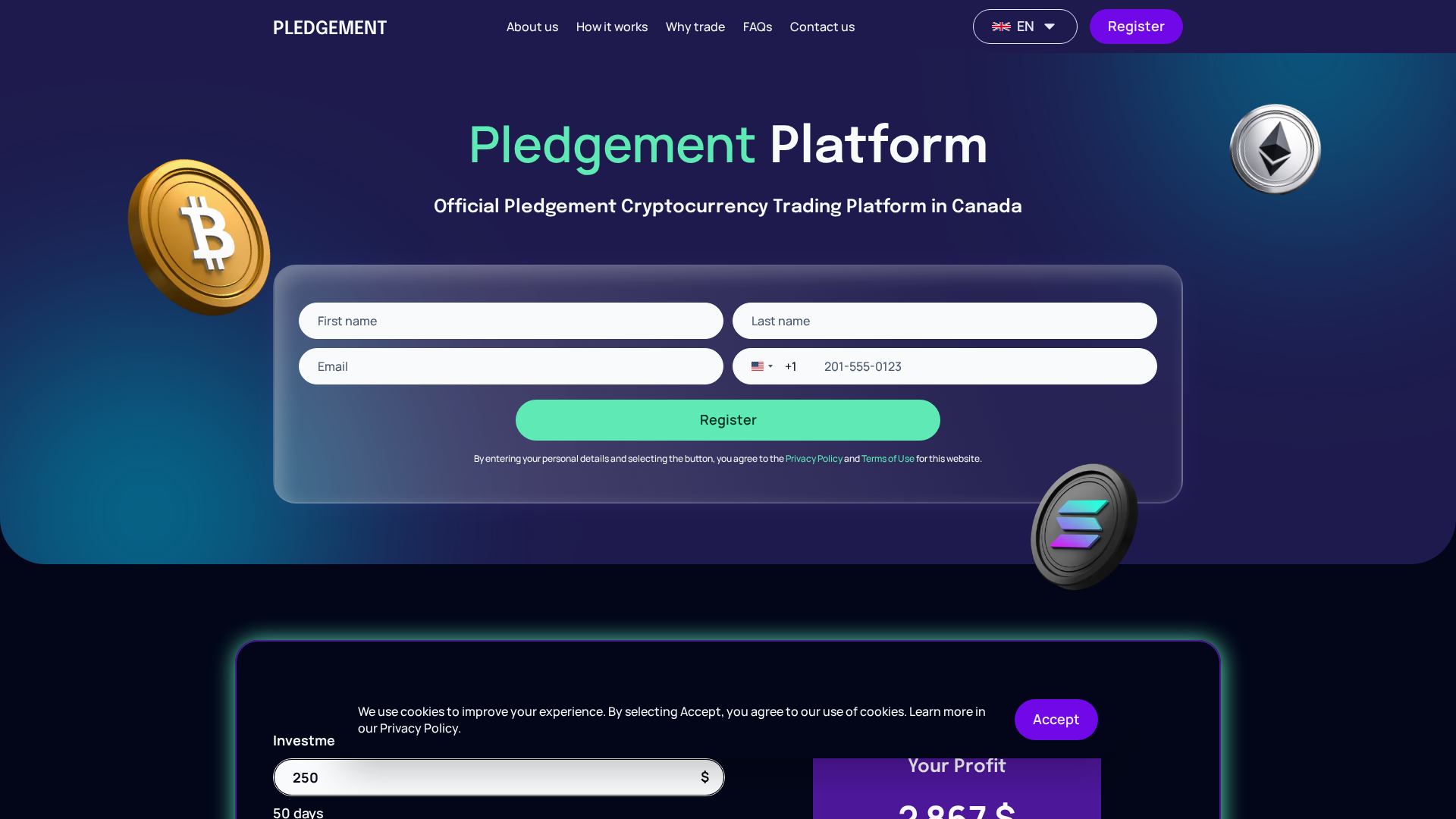 Screenshot of pledgement.com
