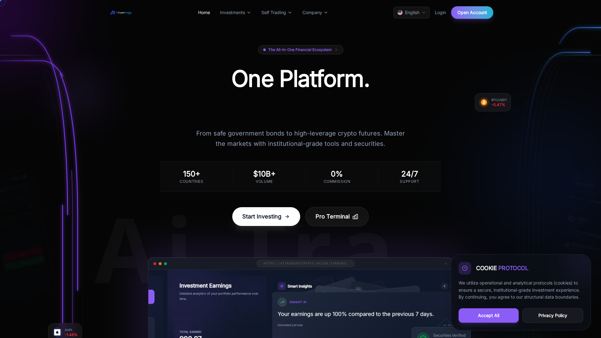 Screenshot of aitradebotcrypto.online