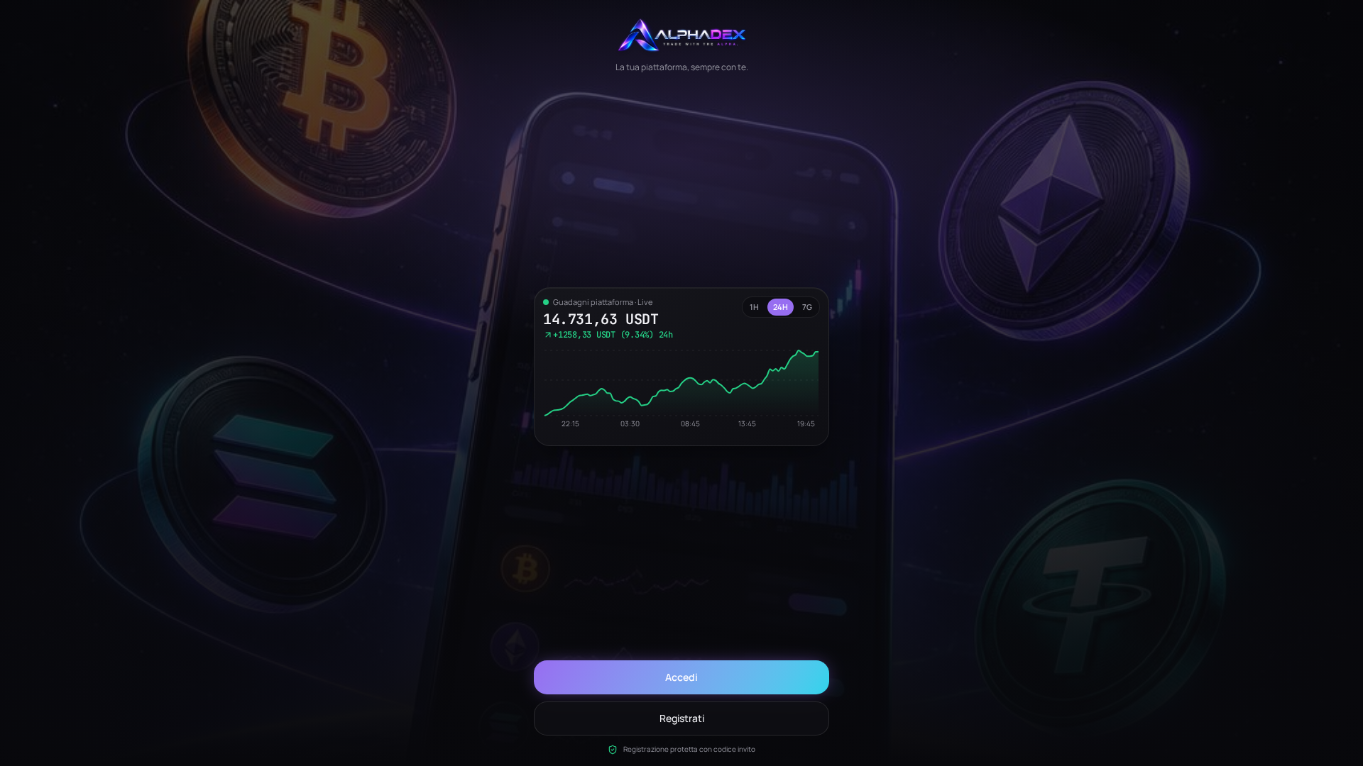 Screenshot of alpha-dex.app