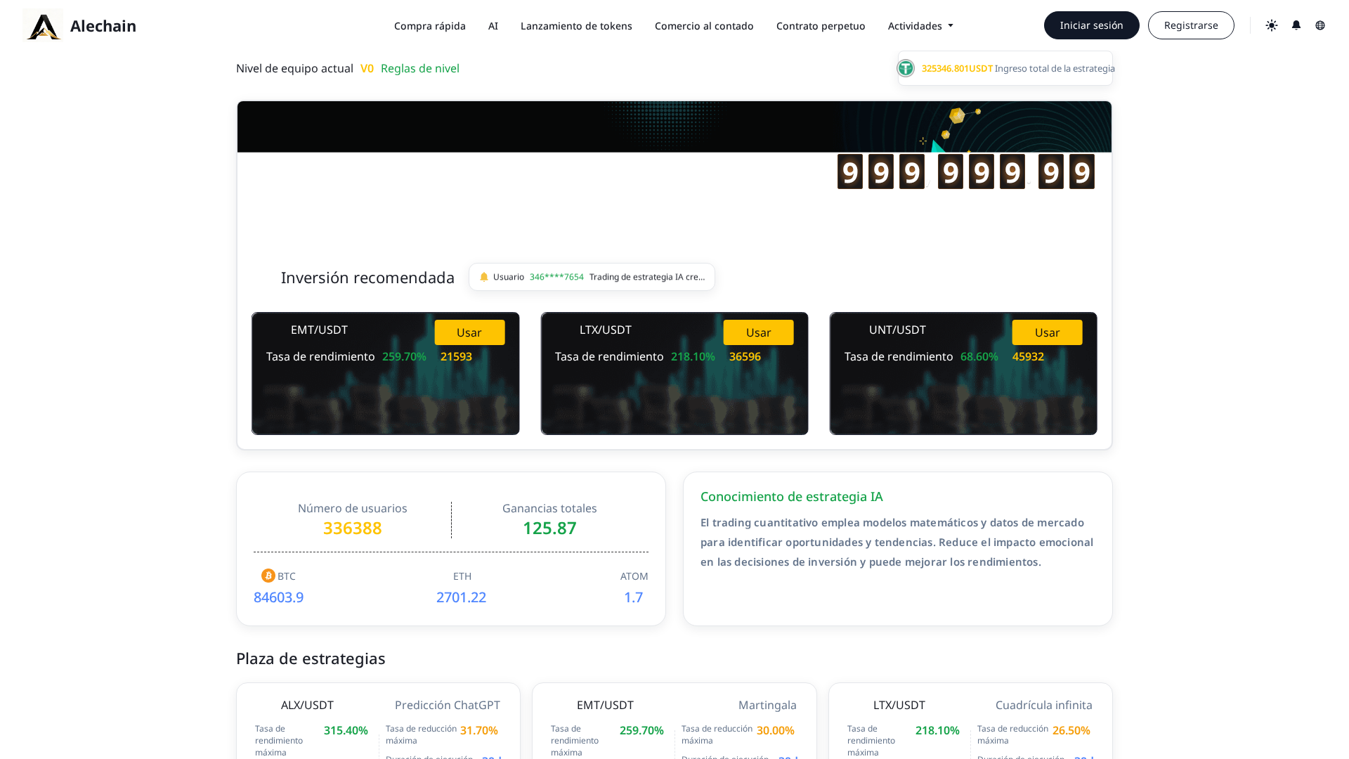 Screenshot of alechains.com