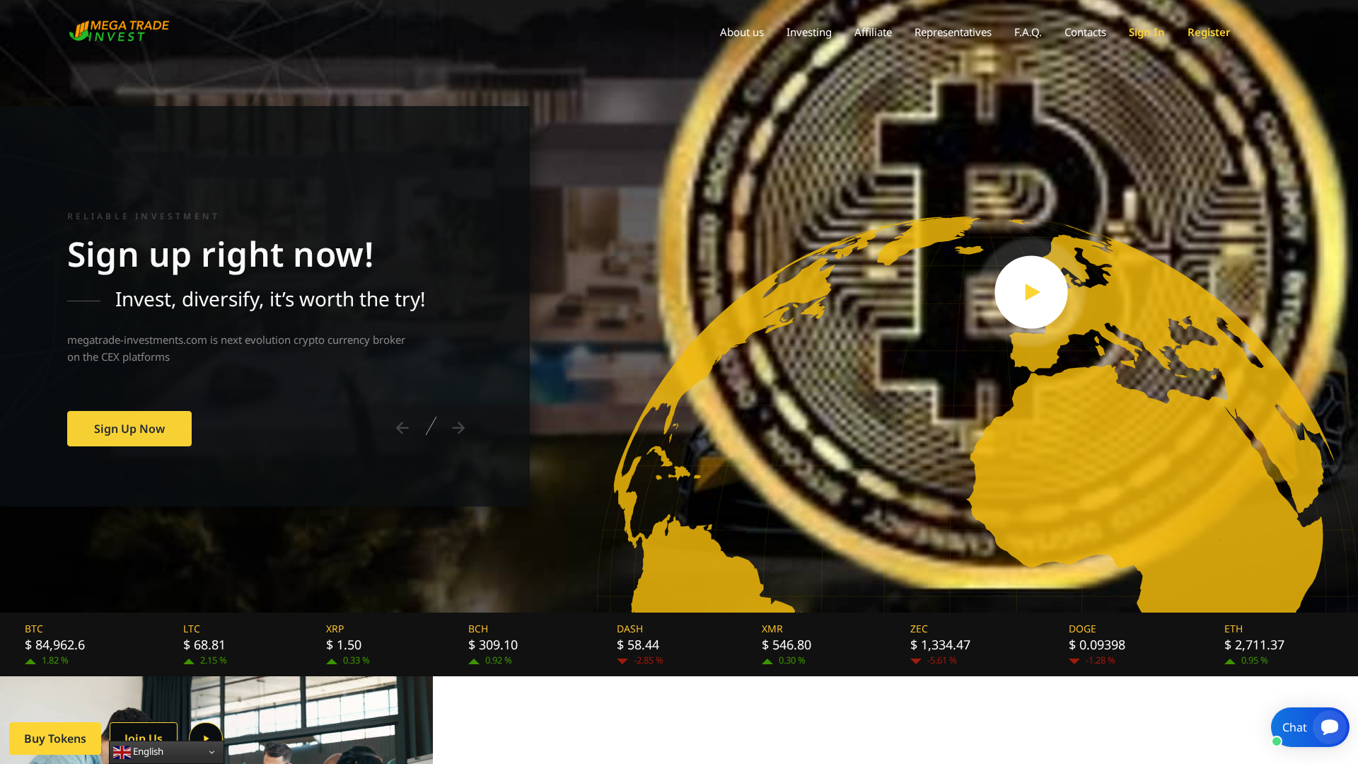 Screenshot of megatrade-investments.com