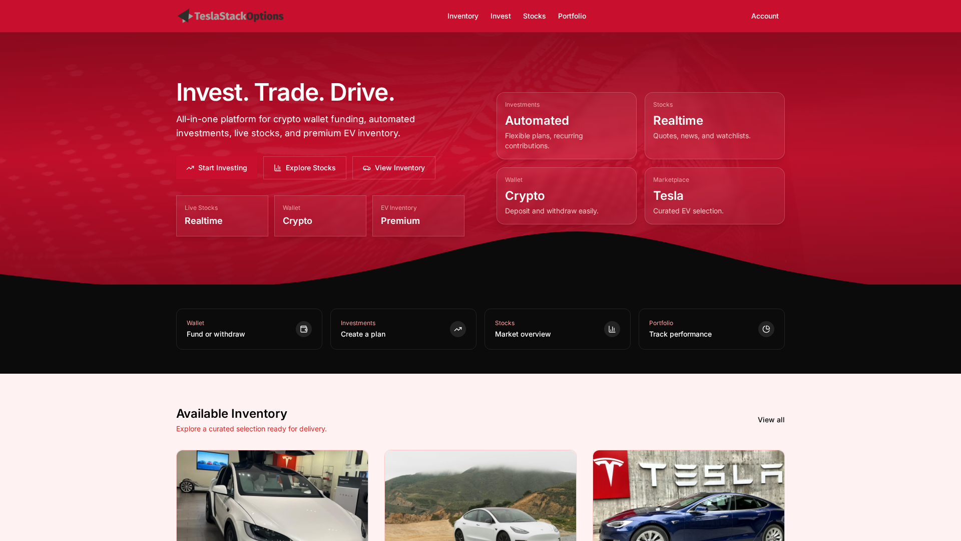 Screenshot of teslastackoptions.top