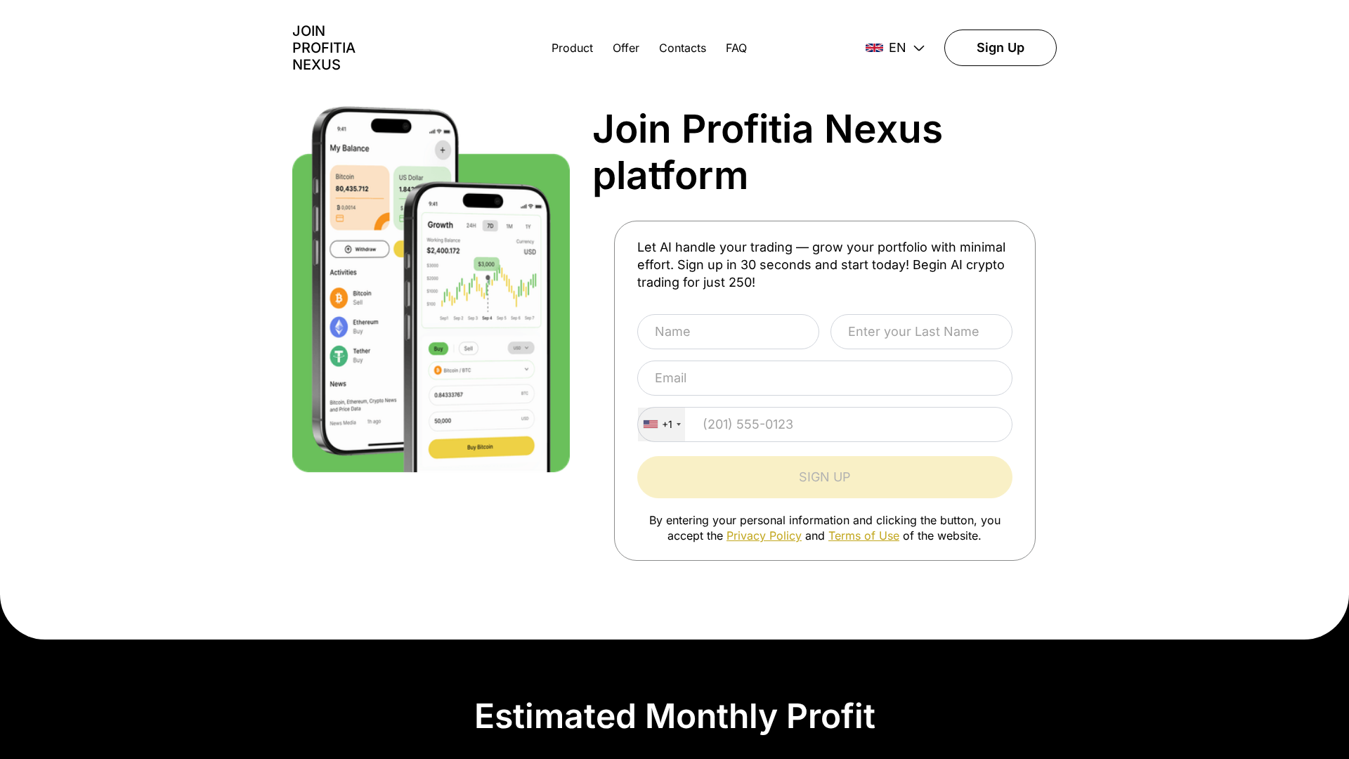 Screenshot of join-profitia-nexus.site