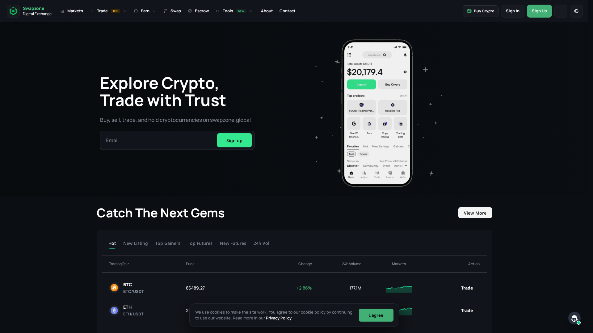 Screenshot of swapzone.global