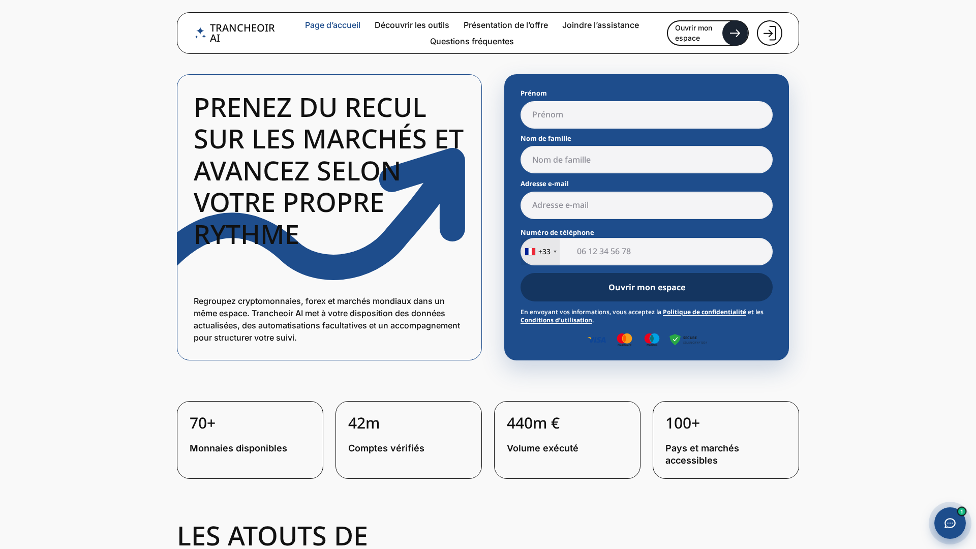 Screenshot of trancheoir-ai.com