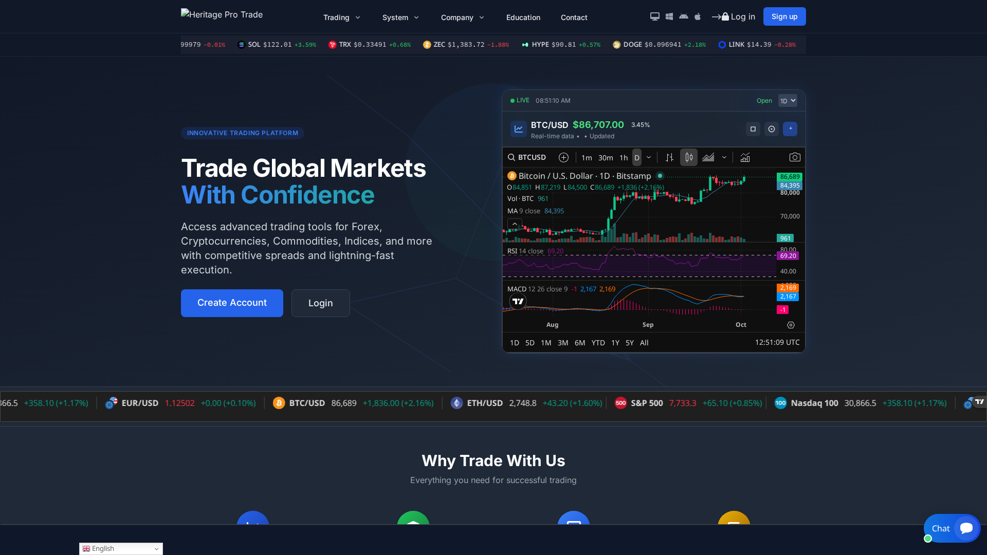 Screenshot of heritageprotrade.live
