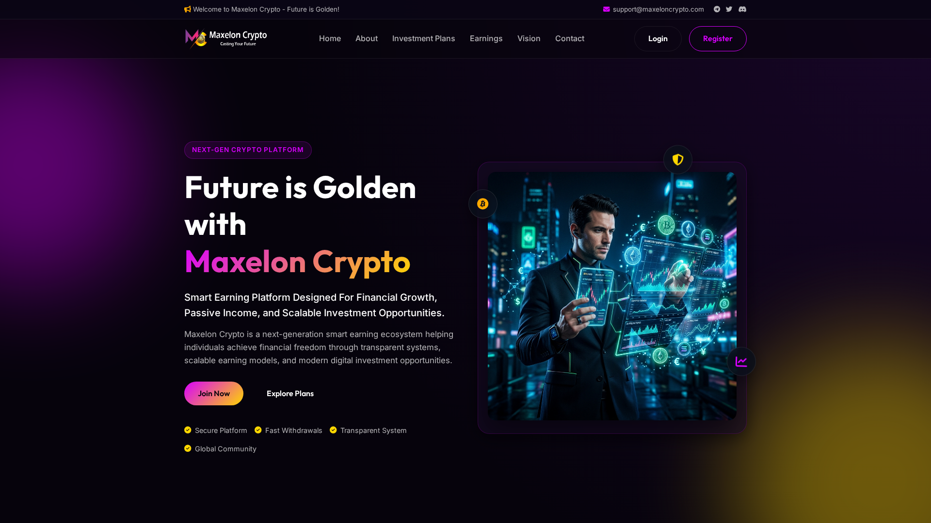Screenshot of maxeloncrypto.us