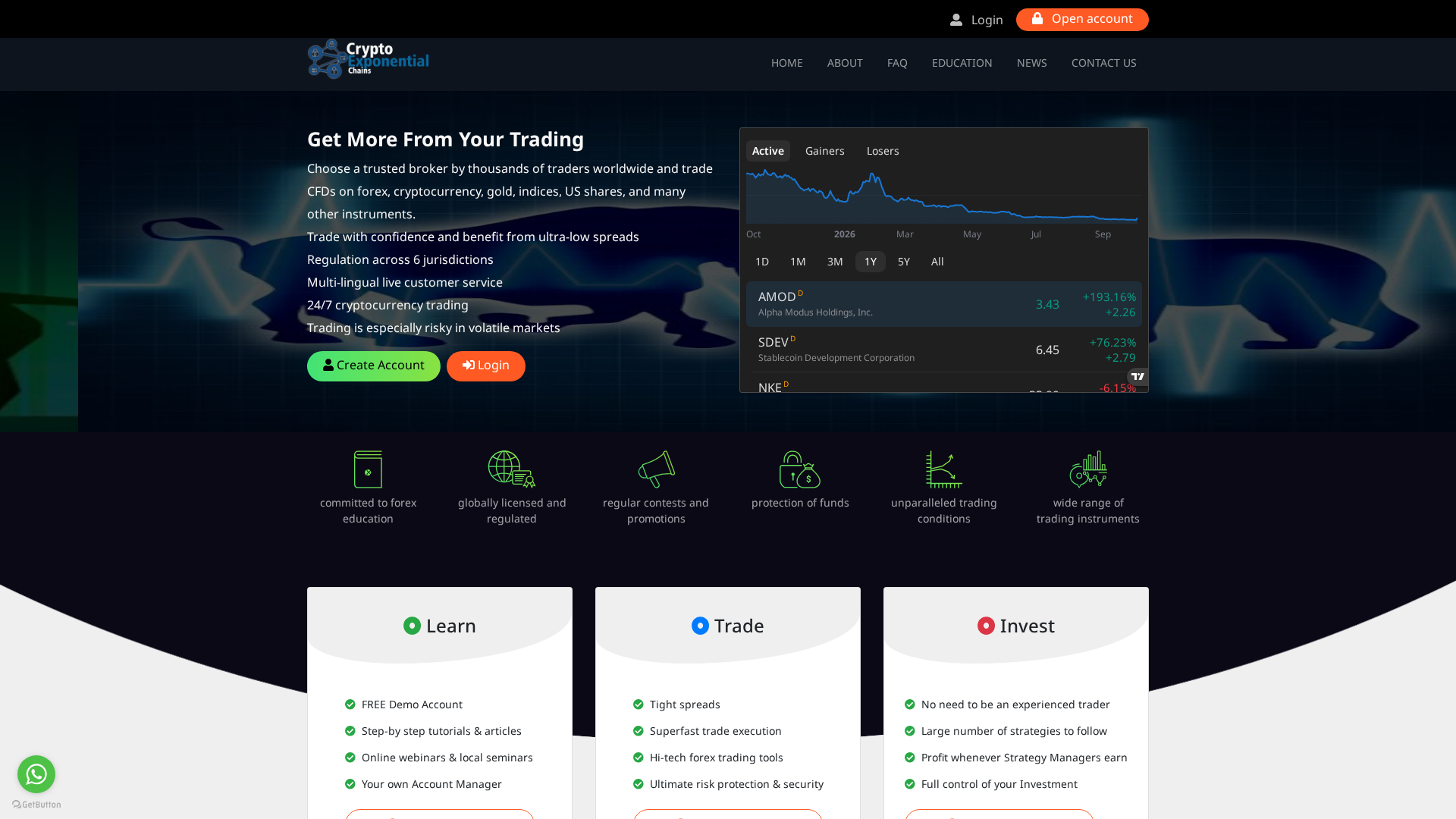 Screenshot of cryptoxponentialchain.top