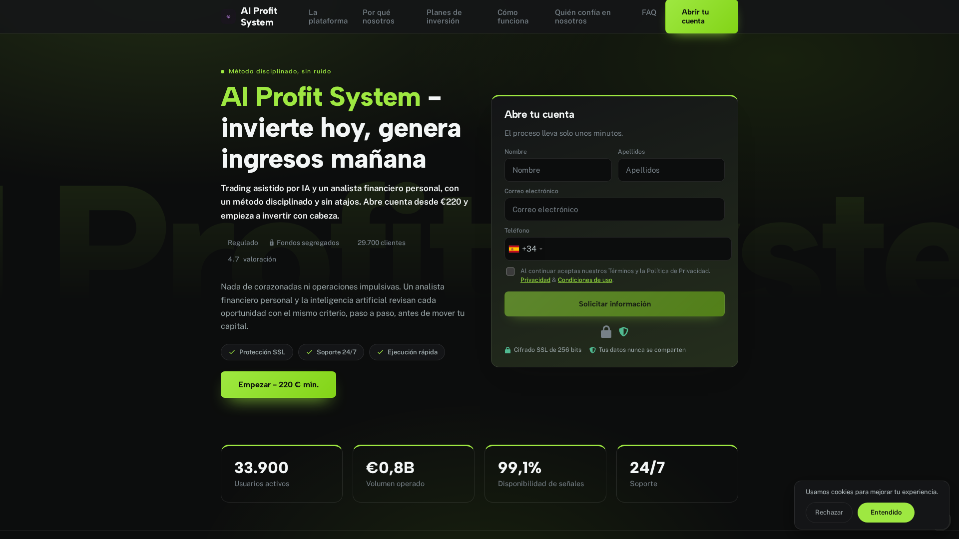 Screenshot of aiprofitsystem.xyz