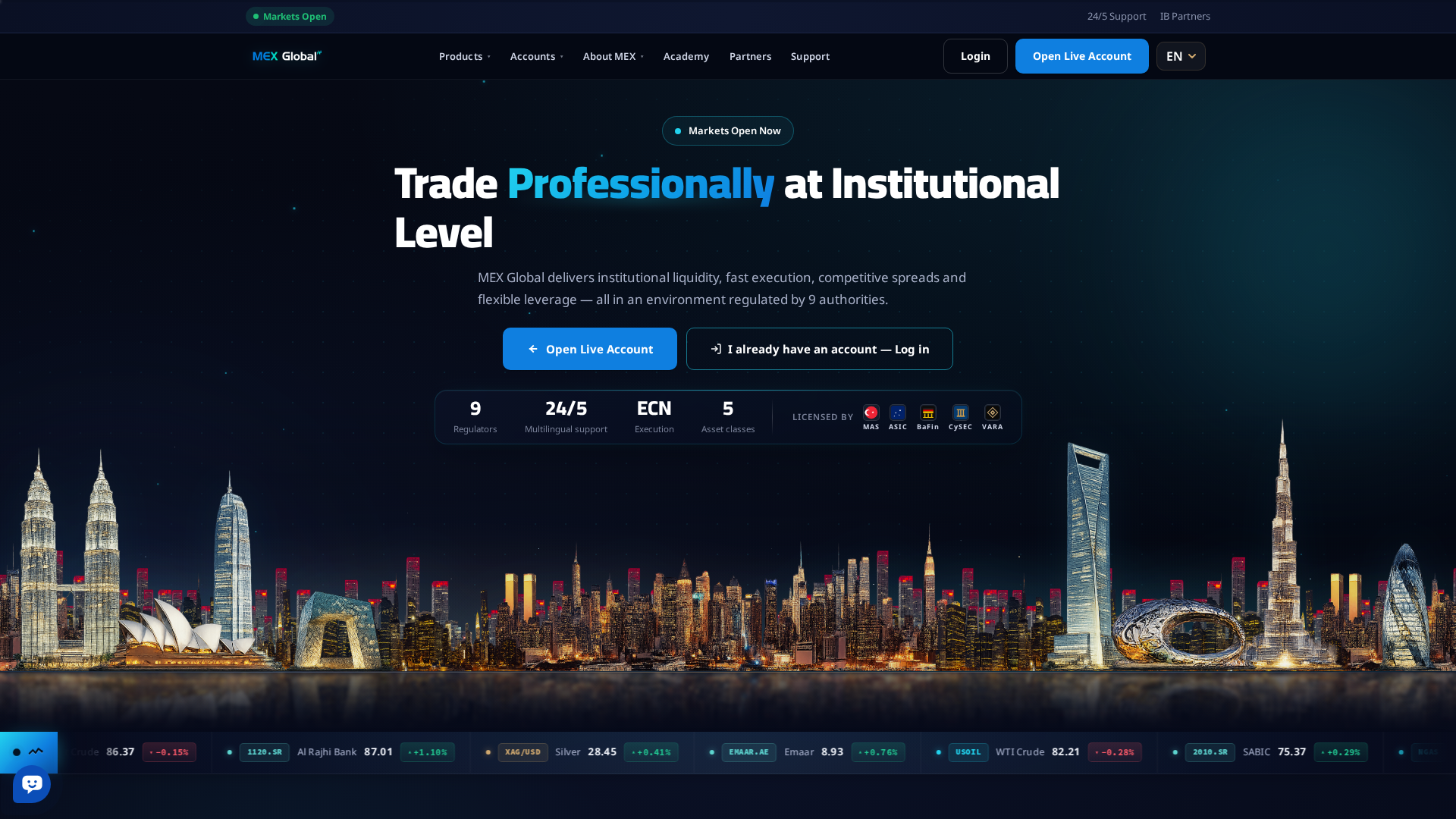 Screenshot of mex-trading-ae.com