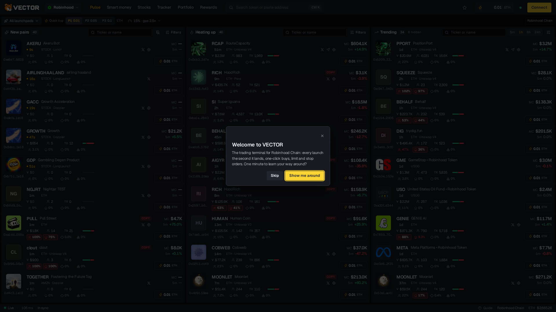 Screenshot of vectortrade.app