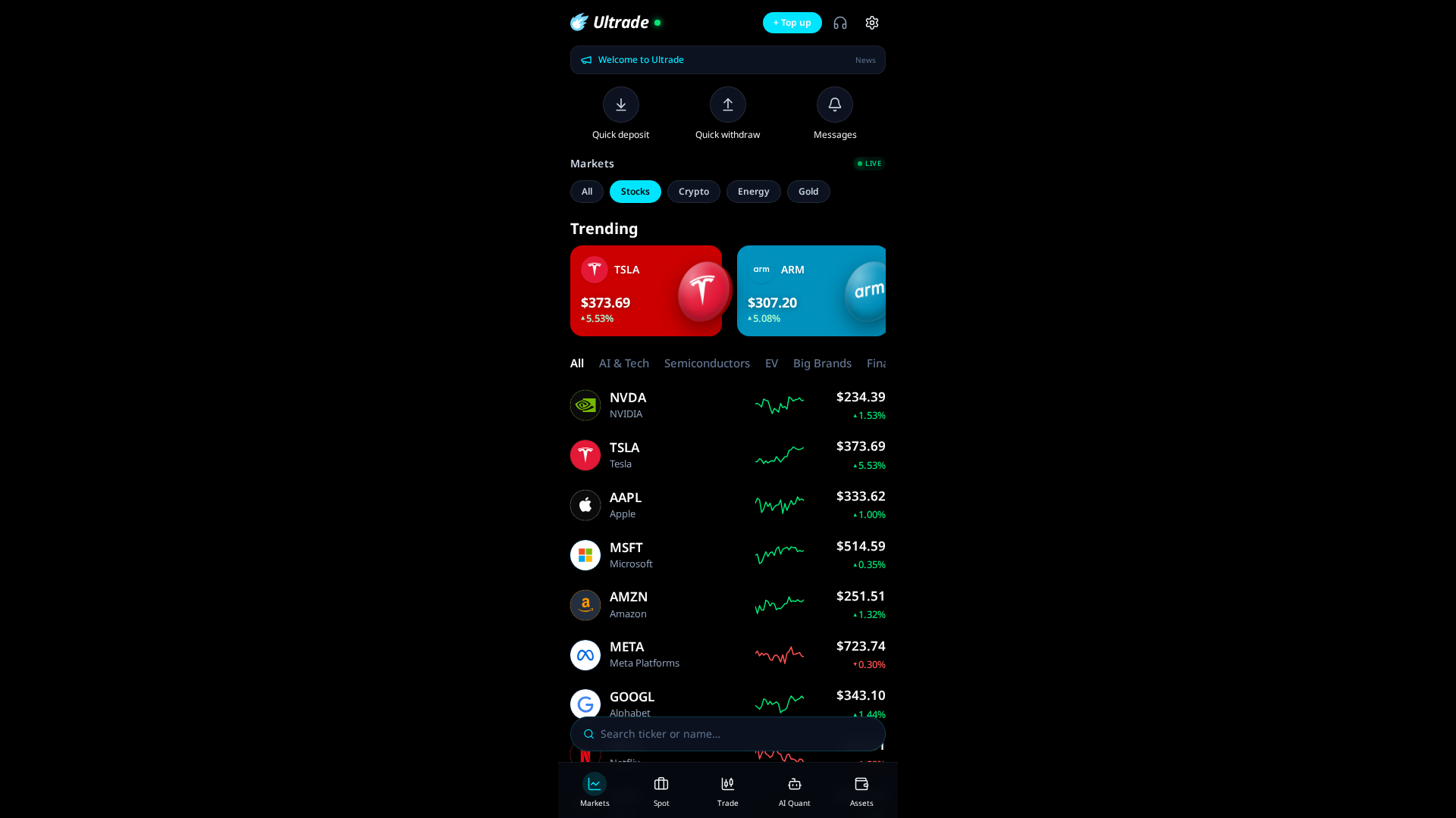 Screenshot of ultrade.uk