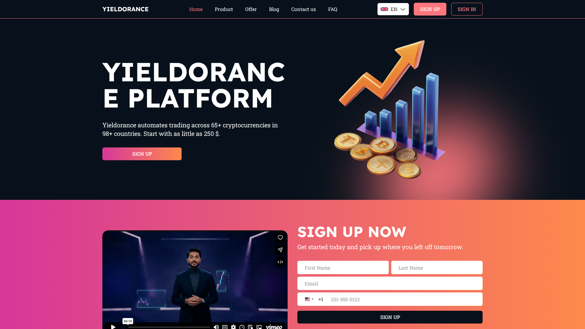 Screenshot of yieldorance.com