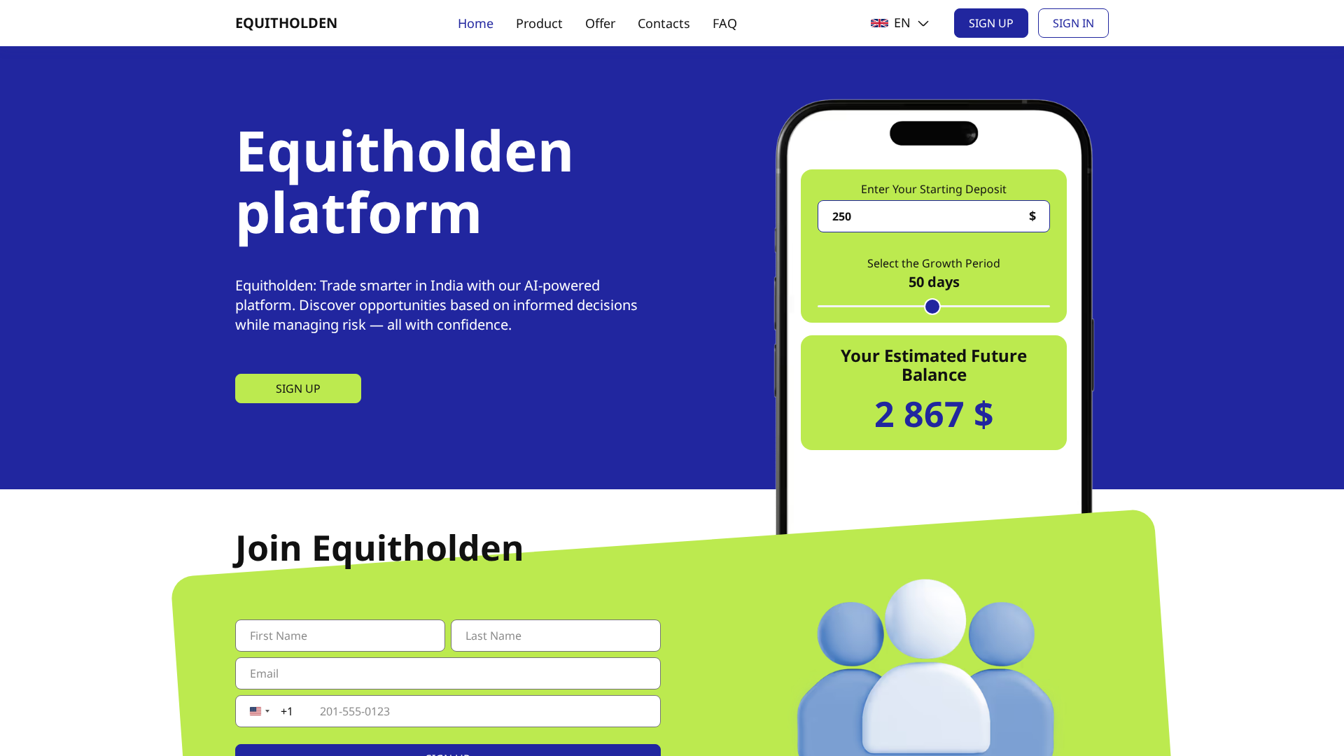 Screenshot of equitholden.com