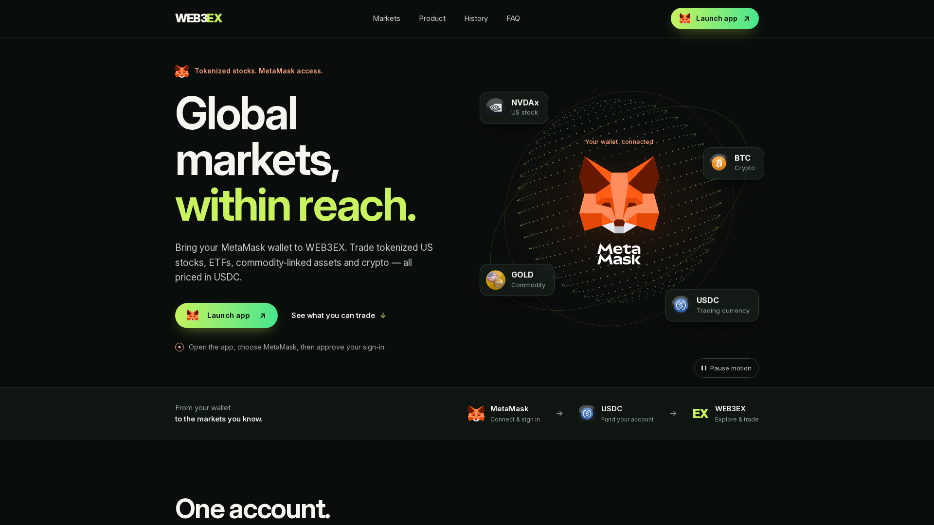 Screenshot of web3ex.trade