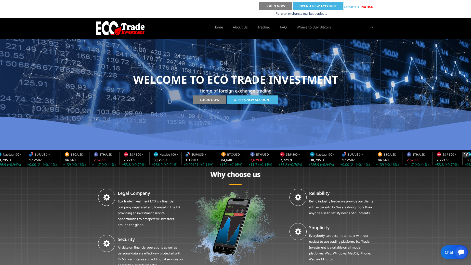 Screenshot of ecotradeinv.online