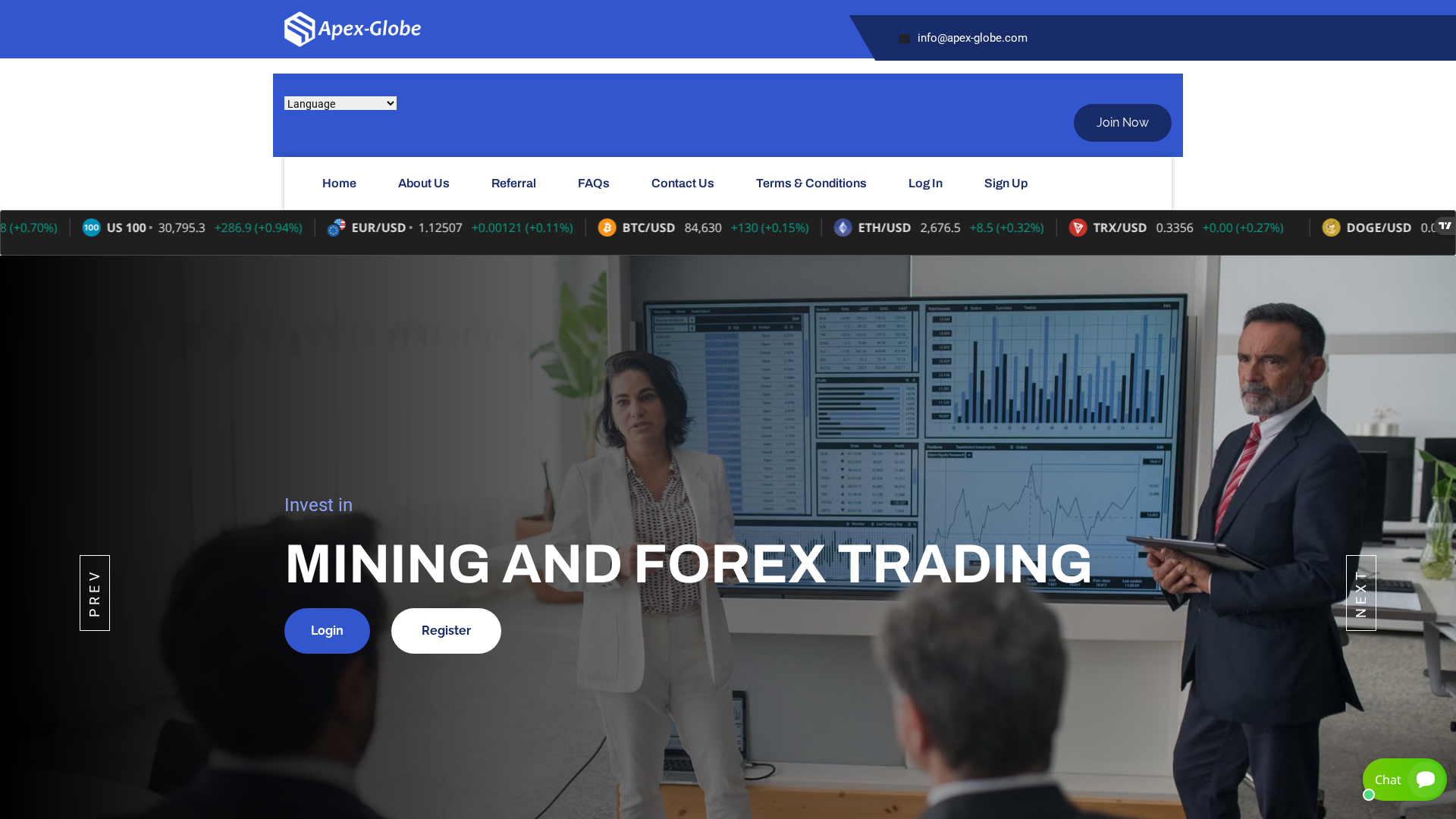 Screenshot of apexglobee.com