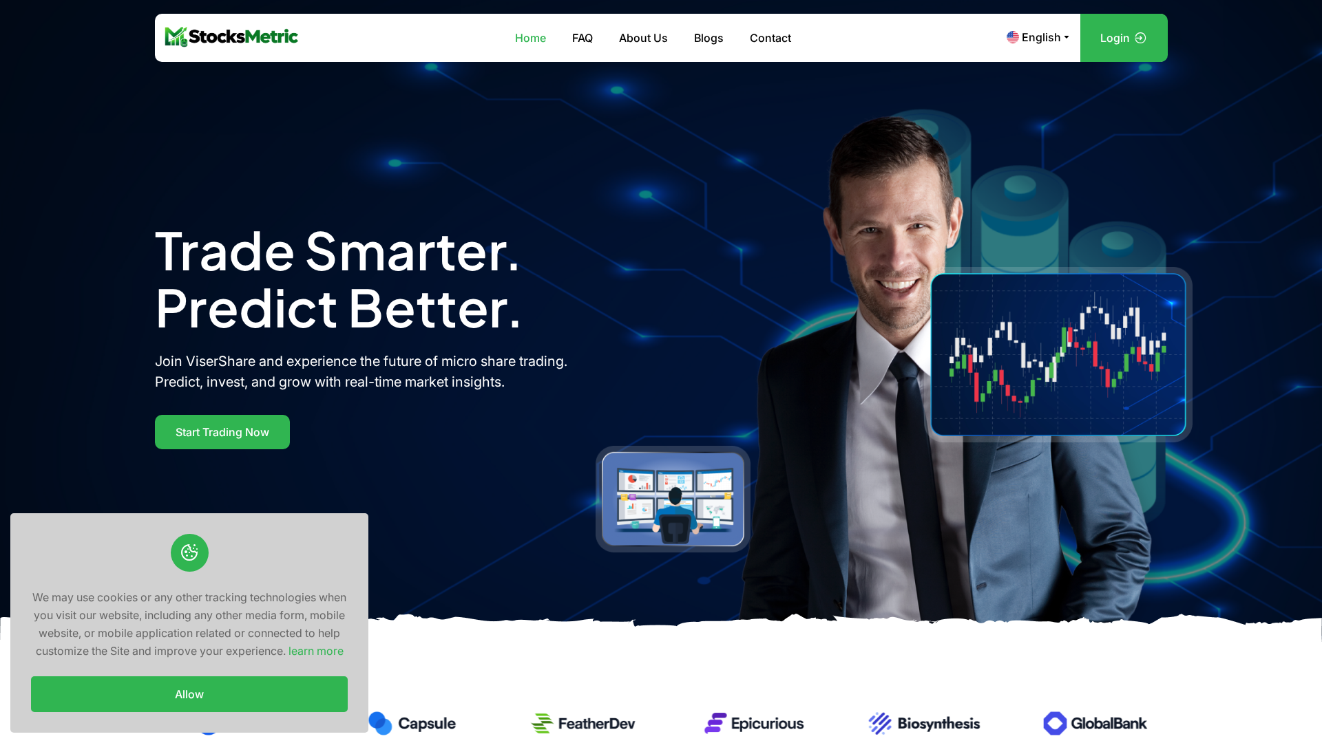 Screenshot of stocksmetric.com