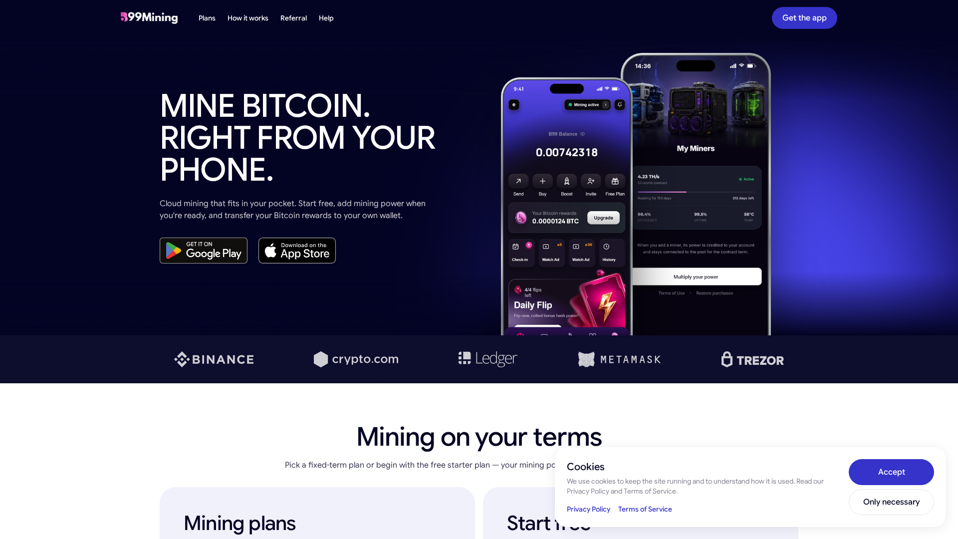 Screenshot of b99mining.com