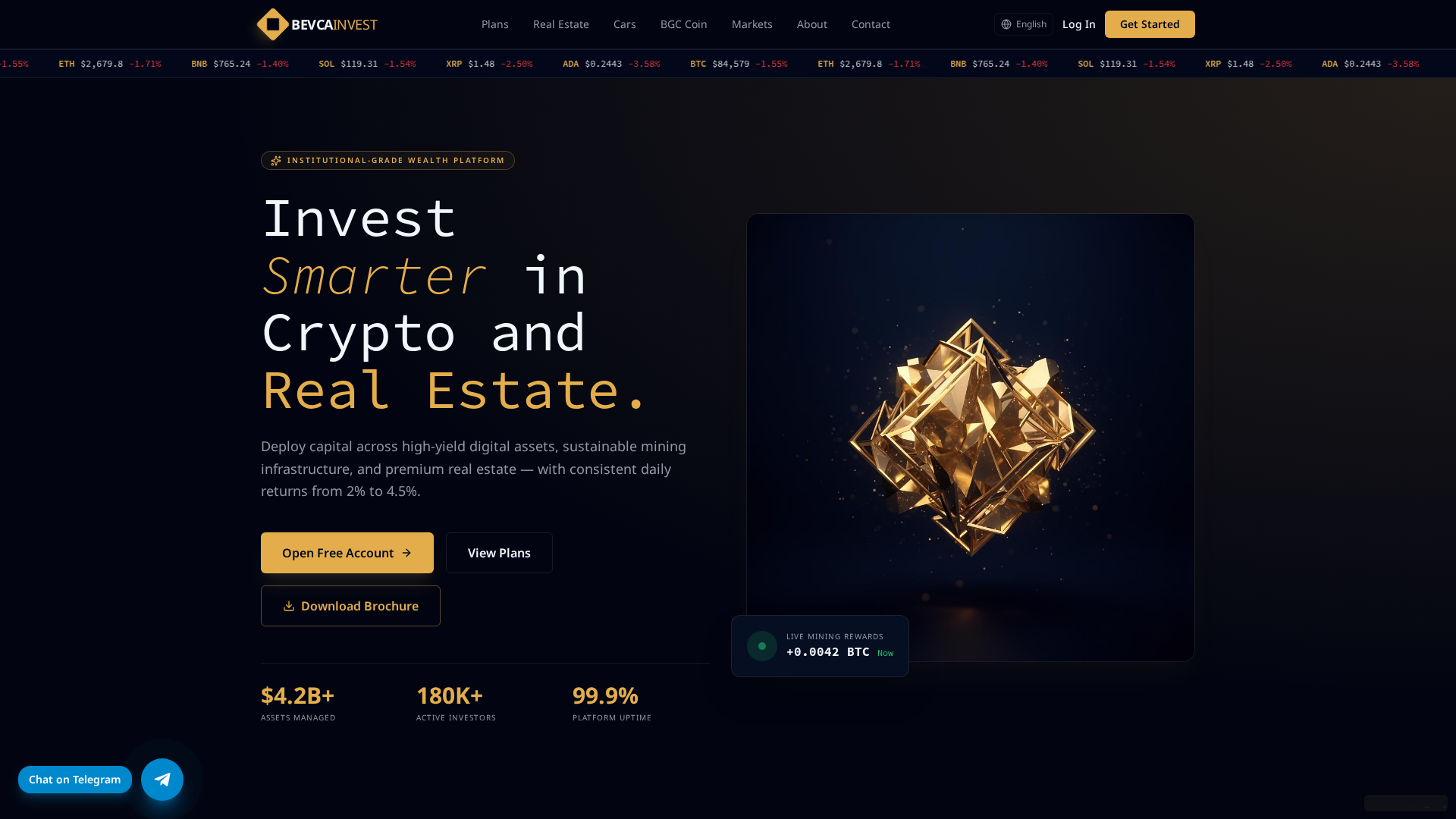 Screenshot of bevca-pro-invest.lovable.app