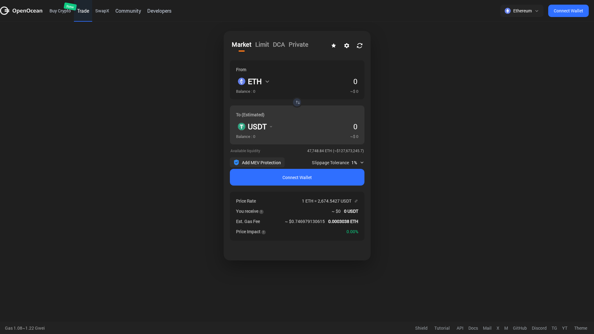 Screenshot of openocean-finance.to