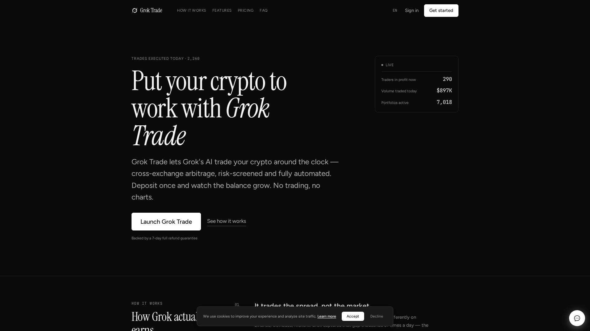 Screenshot of groktrade.io