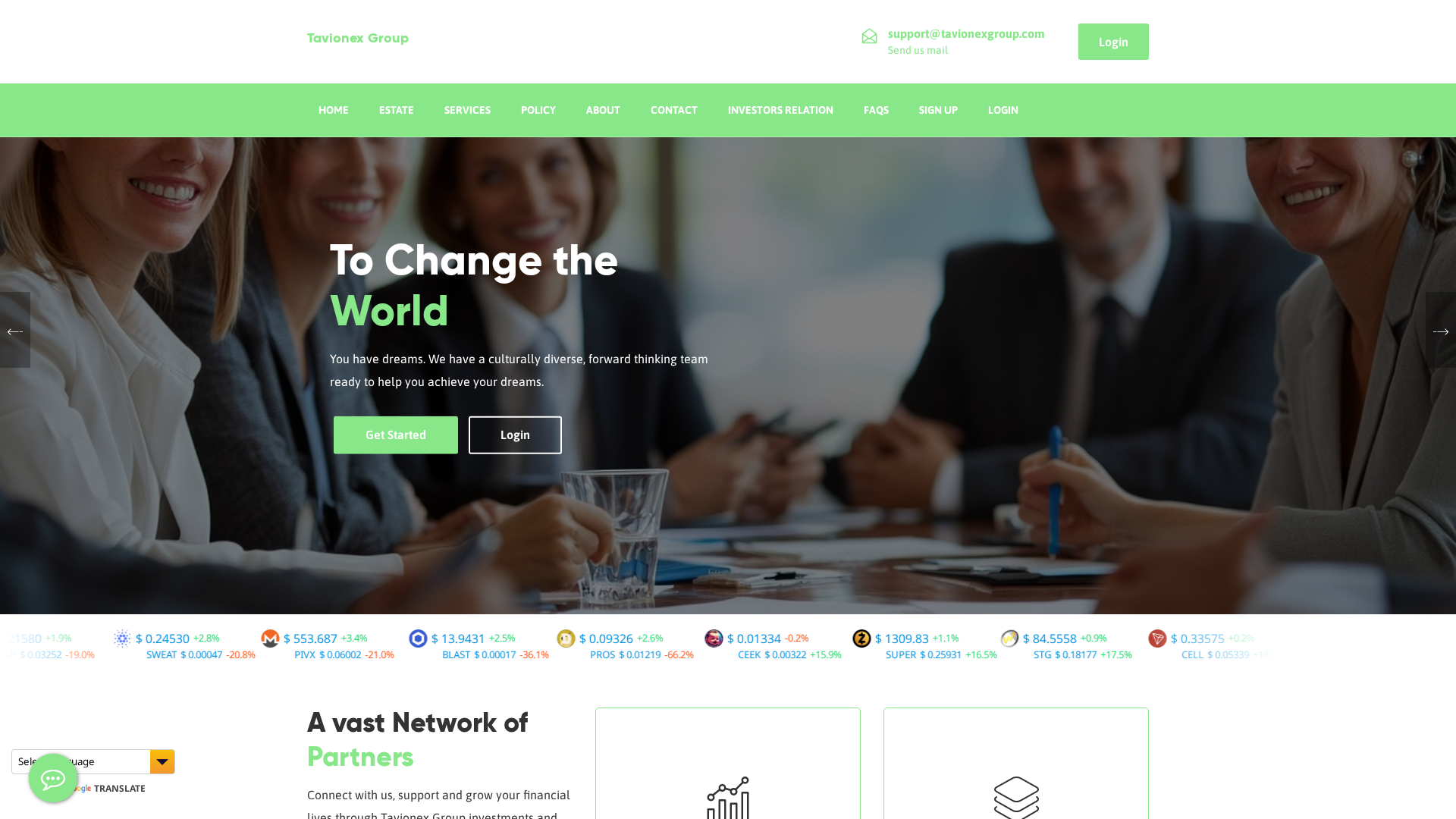 Screenshot of tavionexgroup.com