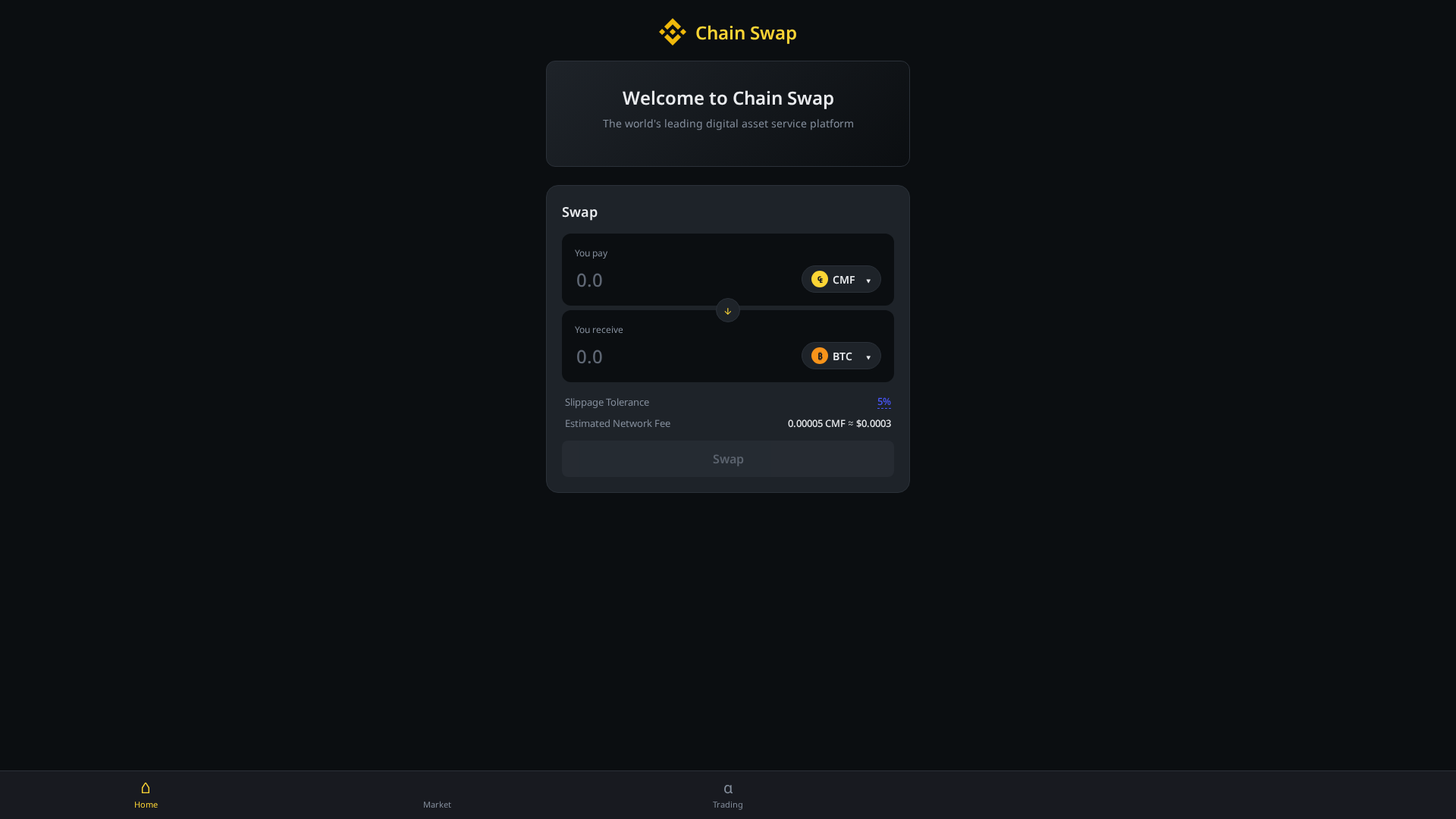 Screenshot of chainswap.live