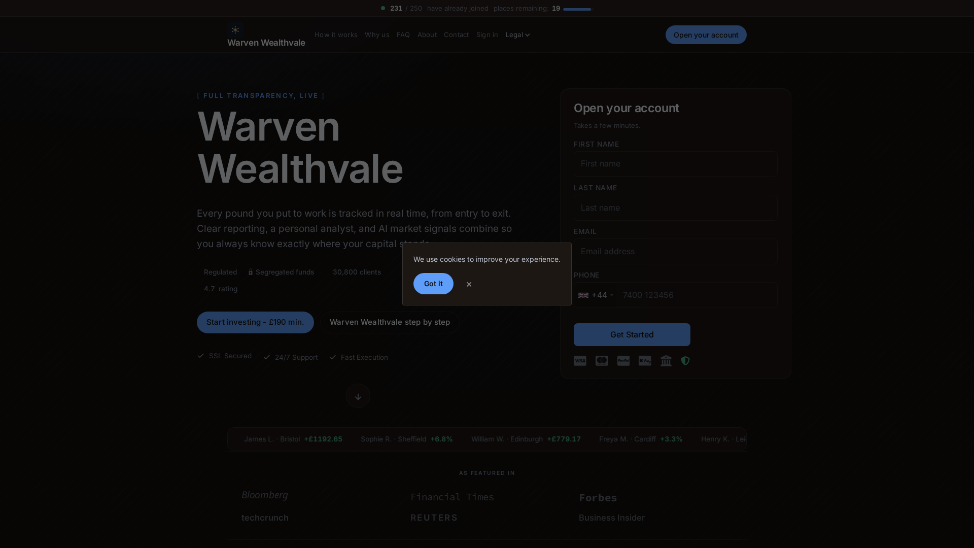 Screenshot of warvenwealthvale-trade.com