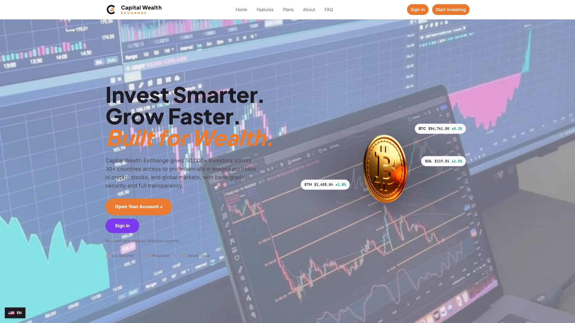 Screenshot of capitalwealthex.com
