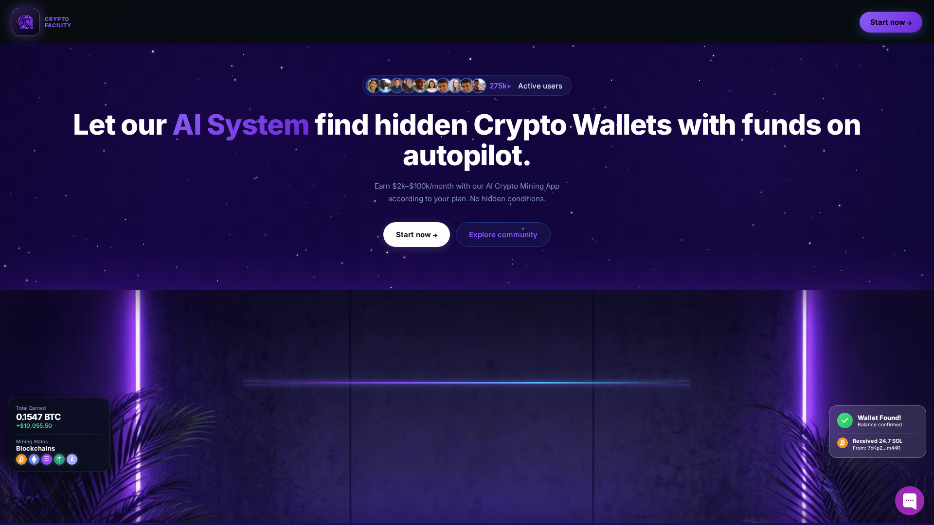 Screenshot of cryptofacilitypro.com
