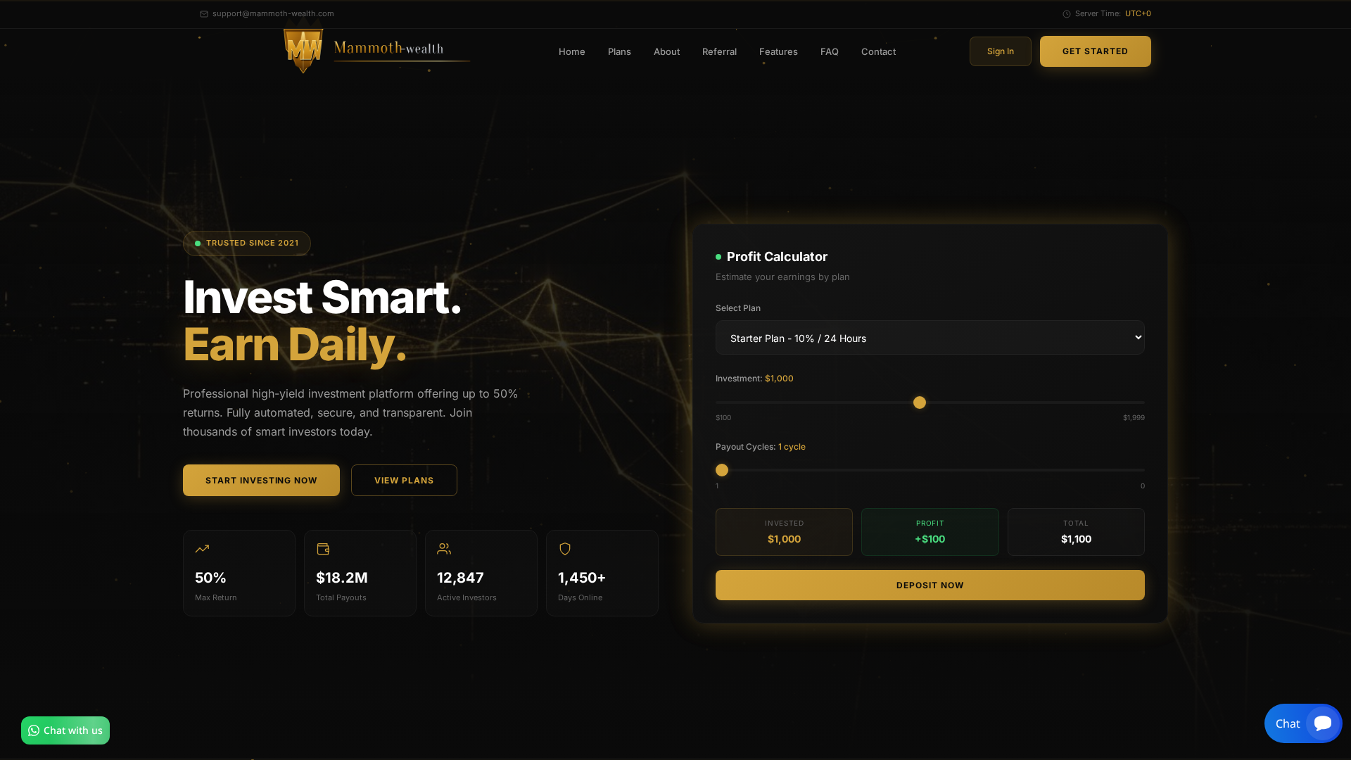 Screenshot of mammoth-wealth.com