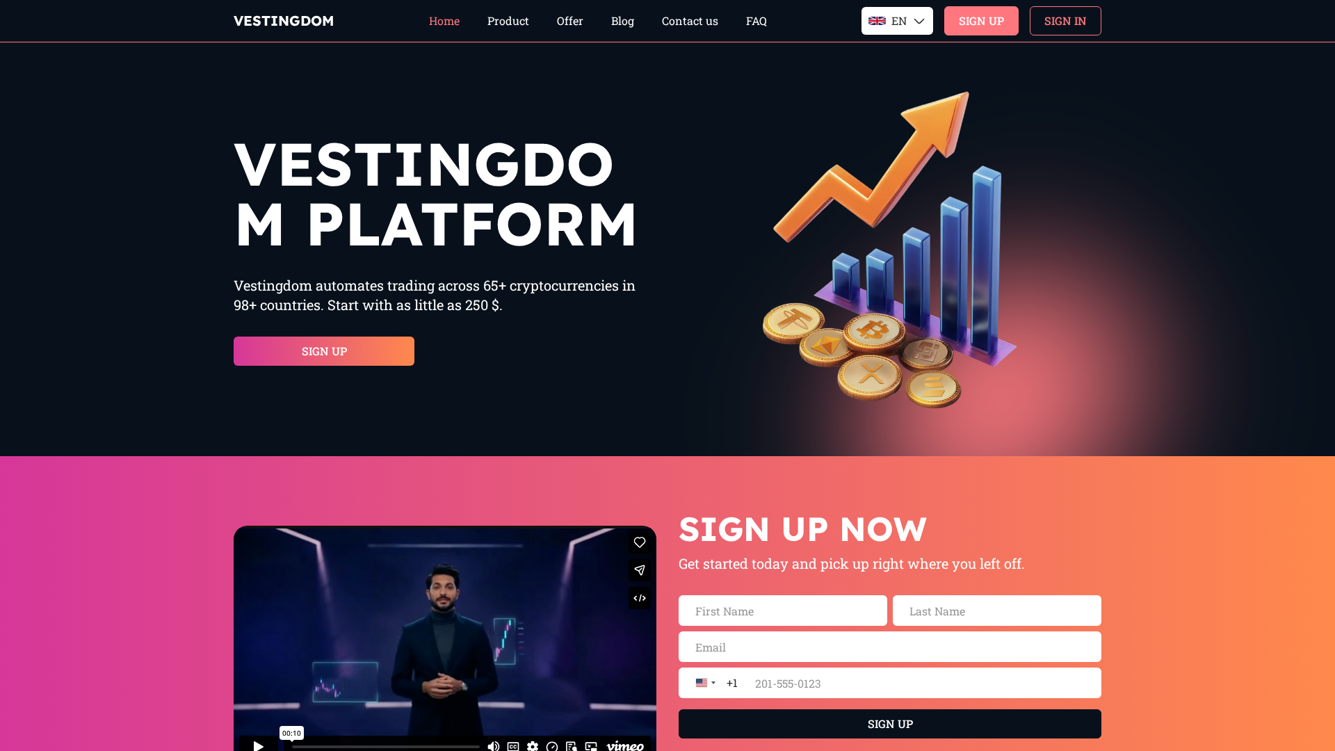 Screenshot of vestingdom.com