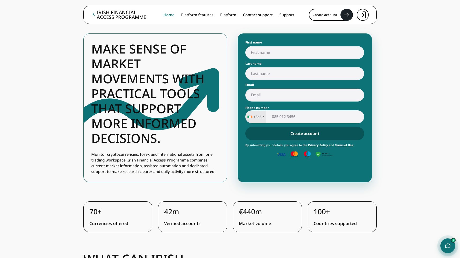 Screenshot of irishfinancialaccessprogramme.com