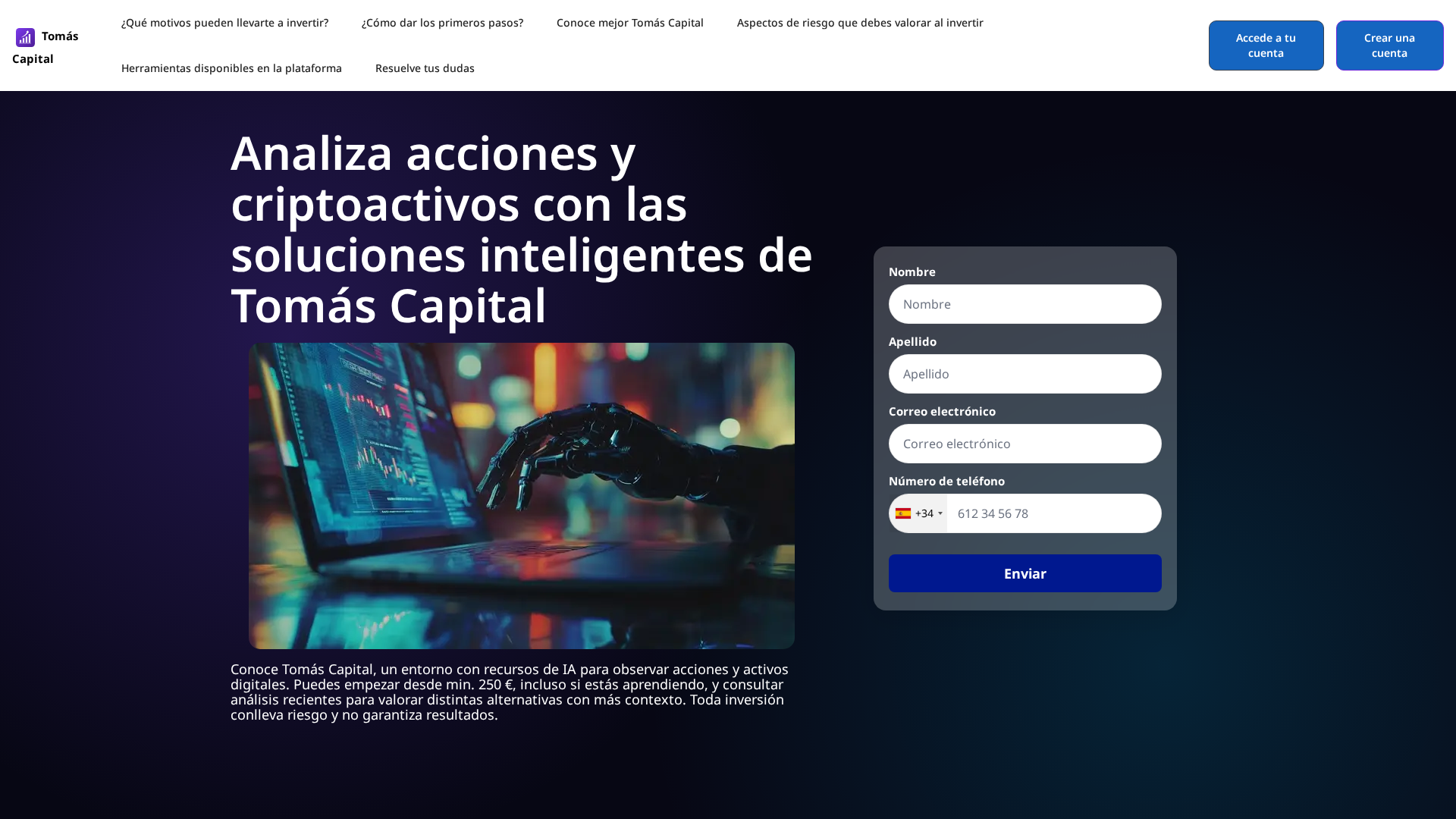 Screenshot of tomas-capital.org