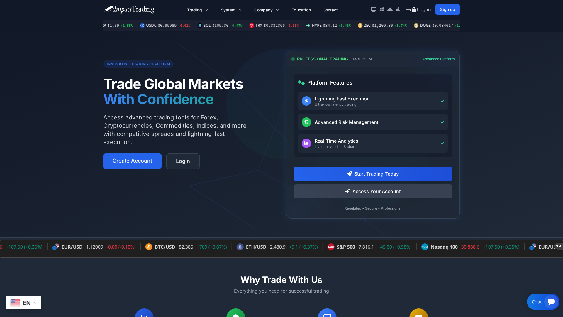 Screenshot of impactbxtrading.com