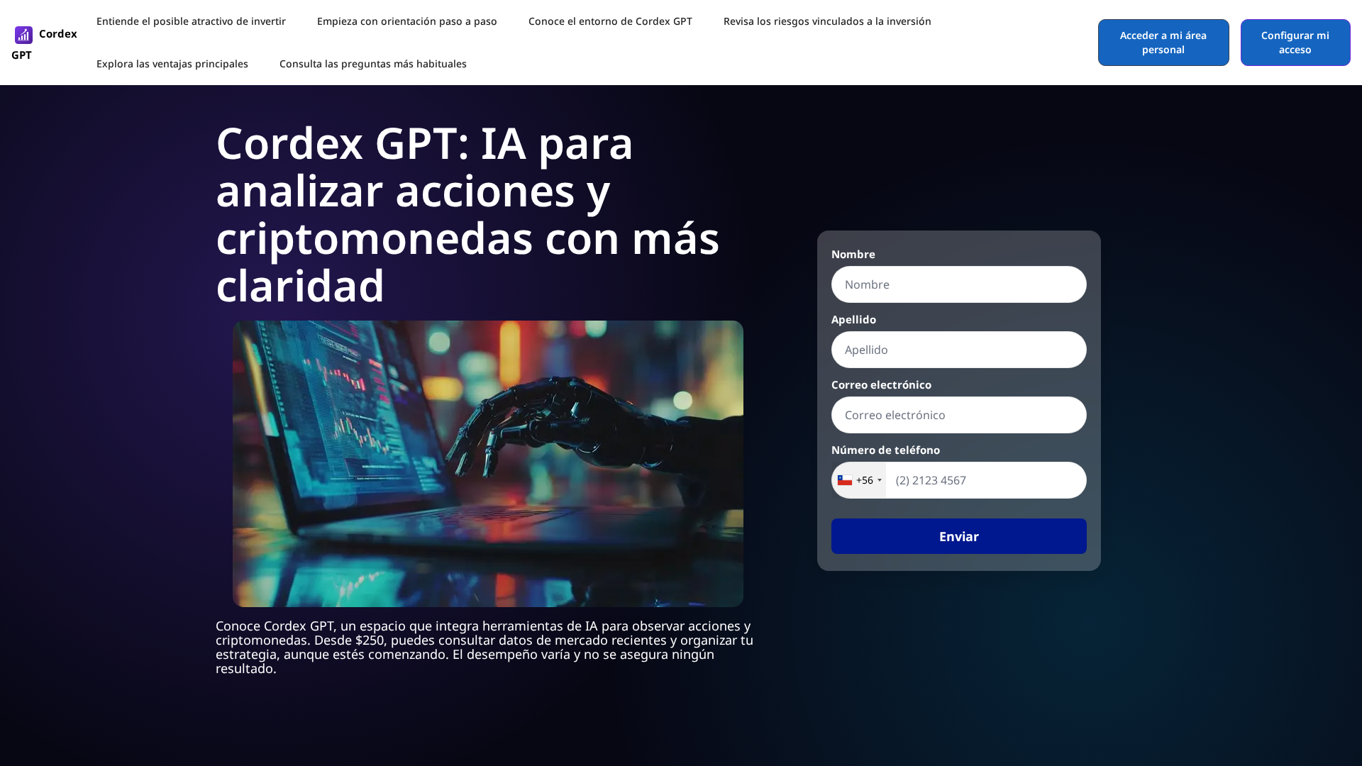 Screenshot of cordexgpt.xyz