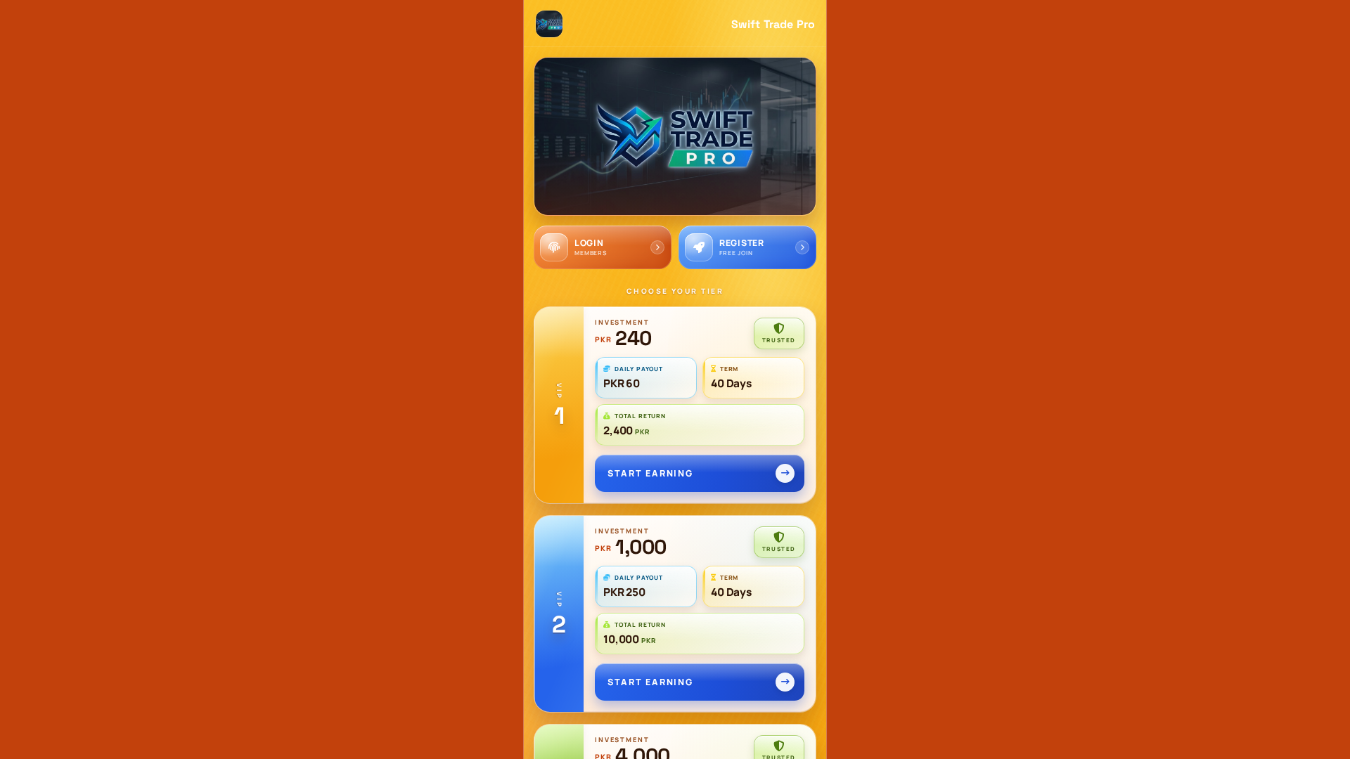 Screenshot of swifttradepro.click